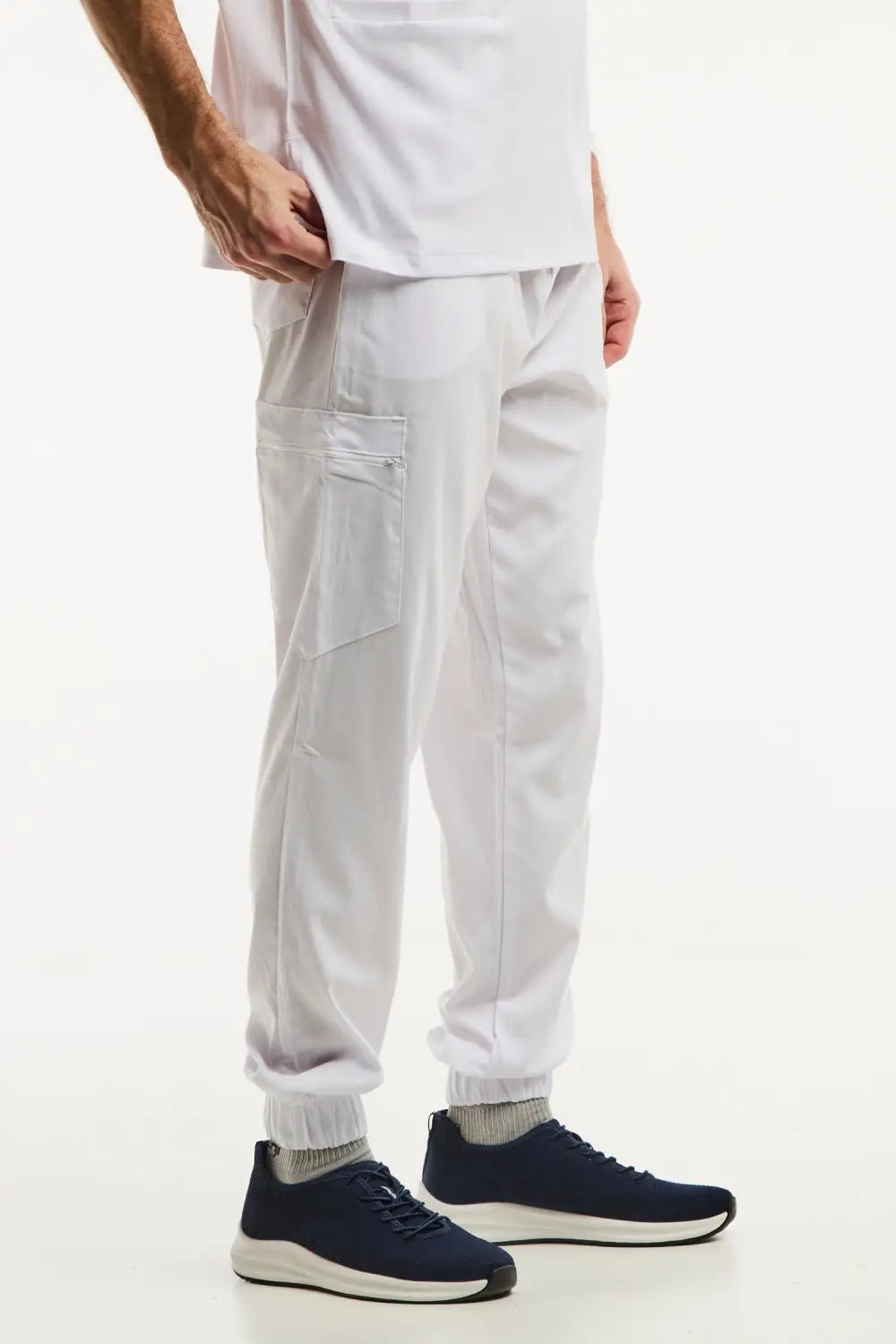 Aelin LUCA pantalon médical homme blanc 3 poches