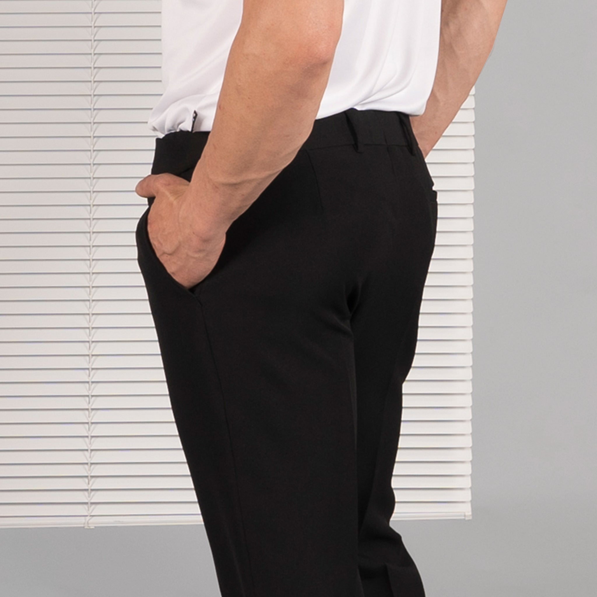GARY'S pantalon travail noir homme taille élastique
