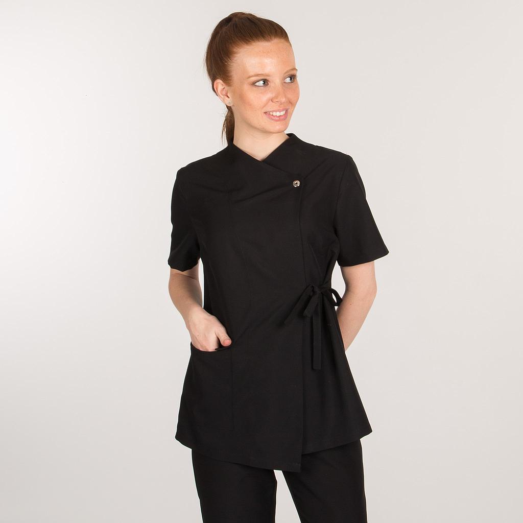 GARY'S Bali blouse femme microfibre noire manches courtes spa
