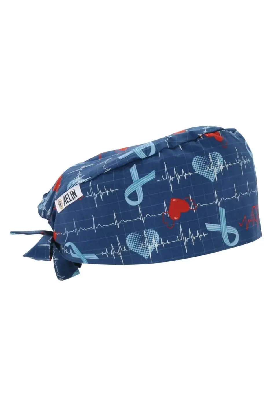 Aelin Paris calot infirmière bleu ECG cheveux courts