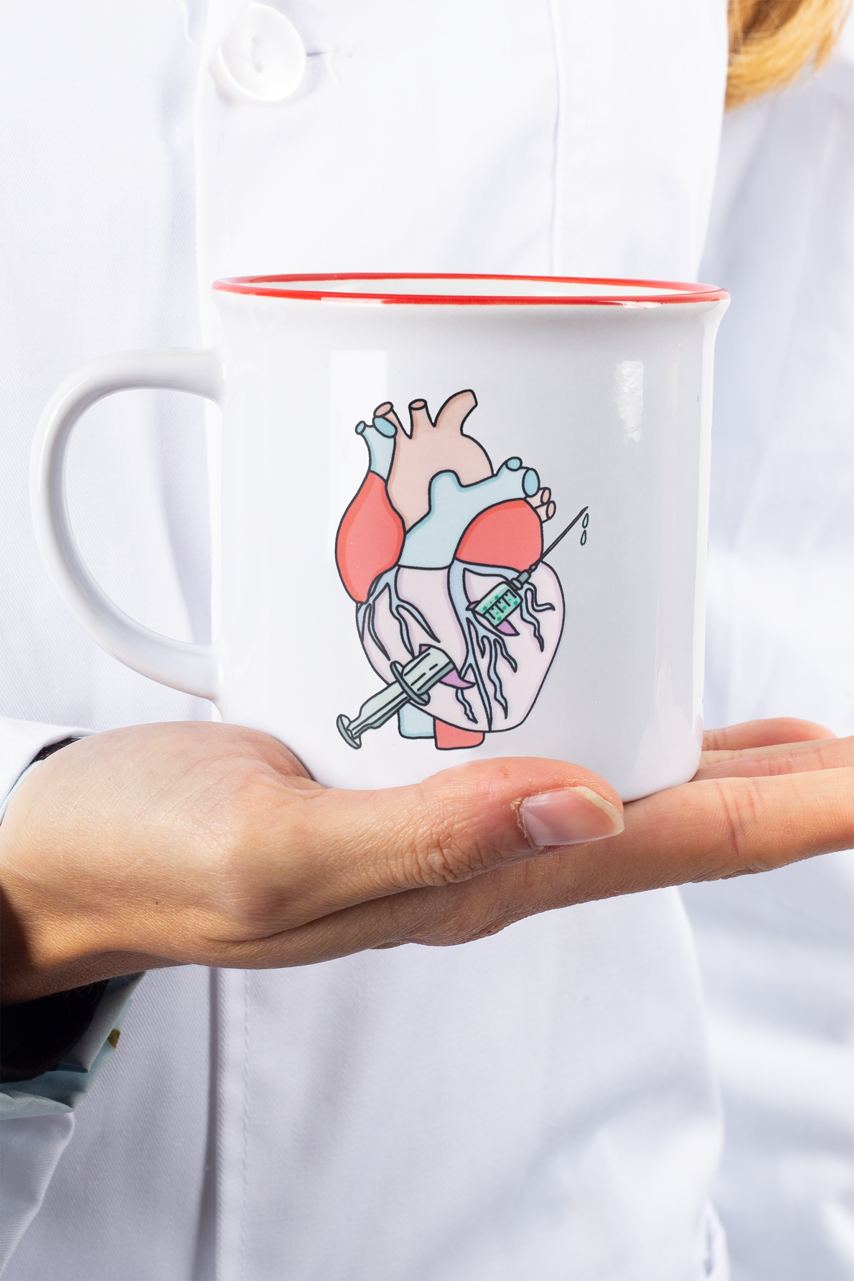 Enfermania Rebelheart mug céramique rouge vintage 300 ml