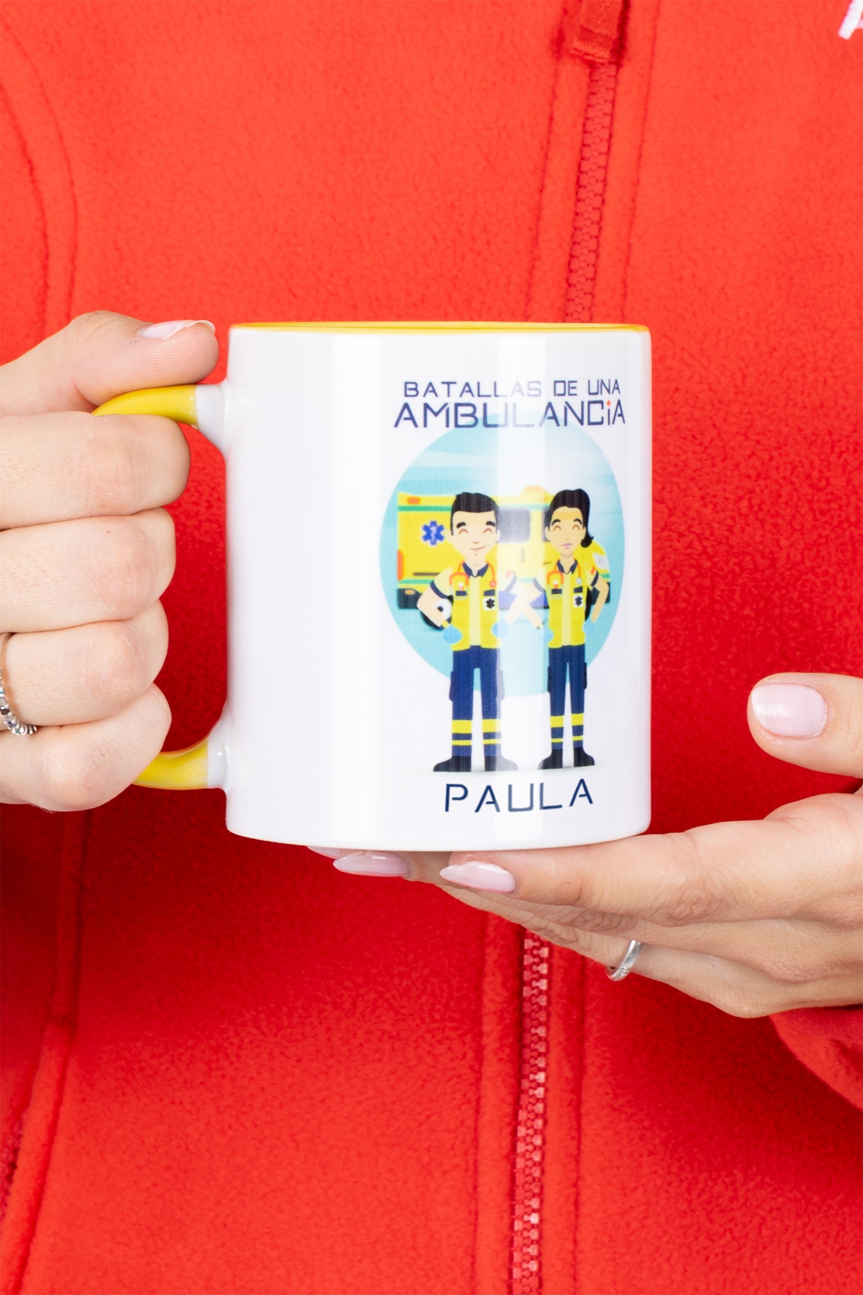 Enfermania Batallas Ambulancia mug céramique jaune 350 ml