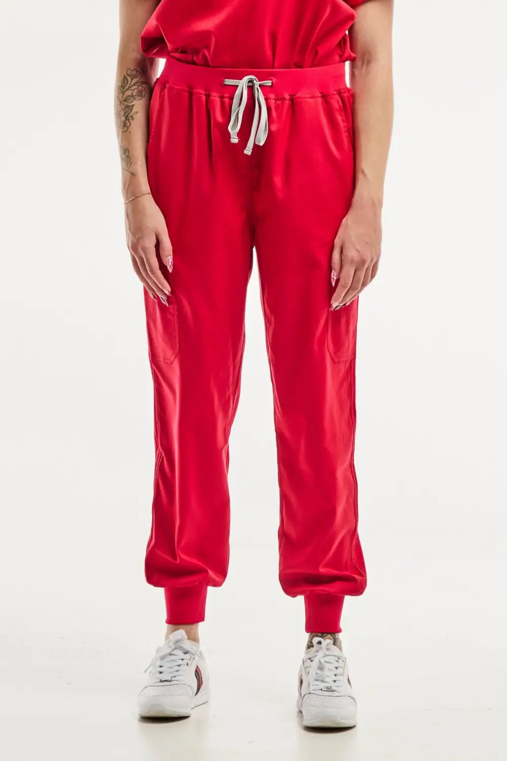 Aelin EMMA Jogger Tenue Médicale Femme Rouge Ensemble
