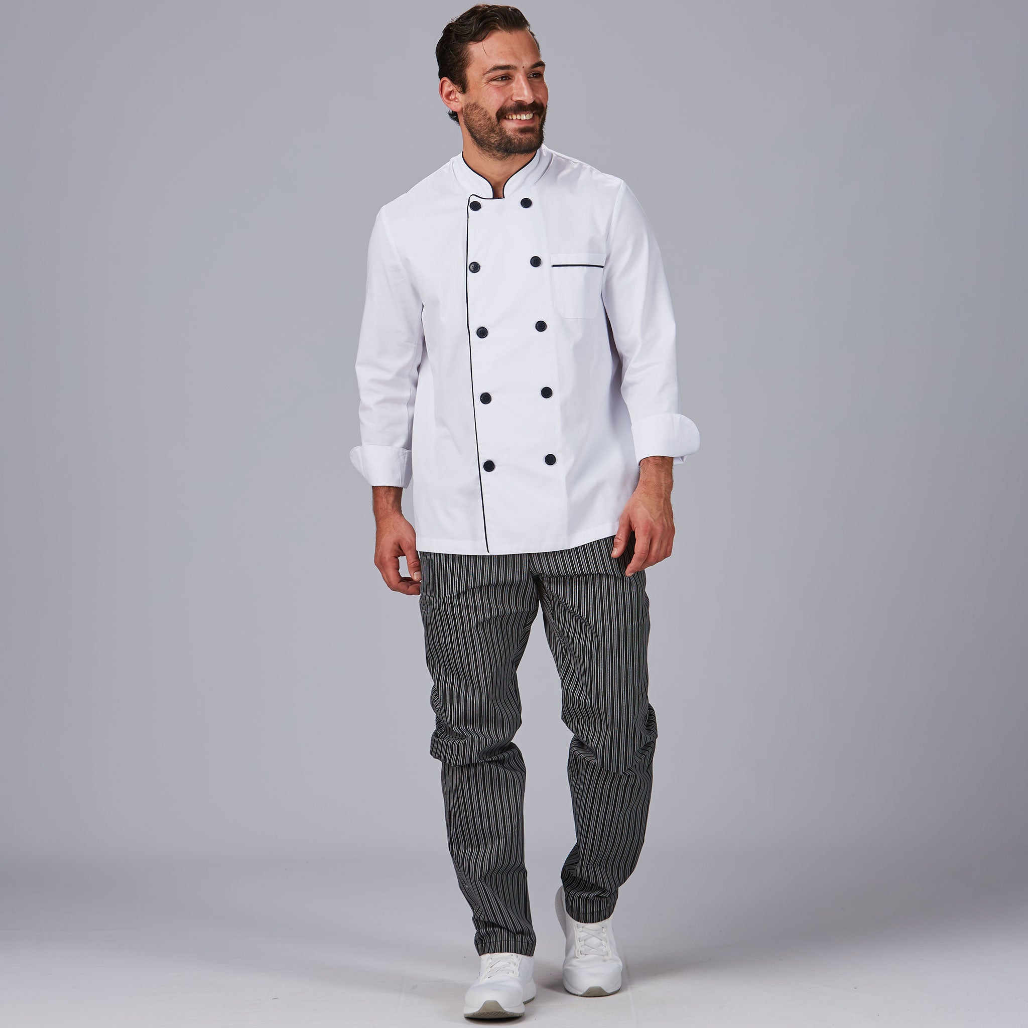 GARY'S 211 pantalon cuisine vichy rayé unisexe