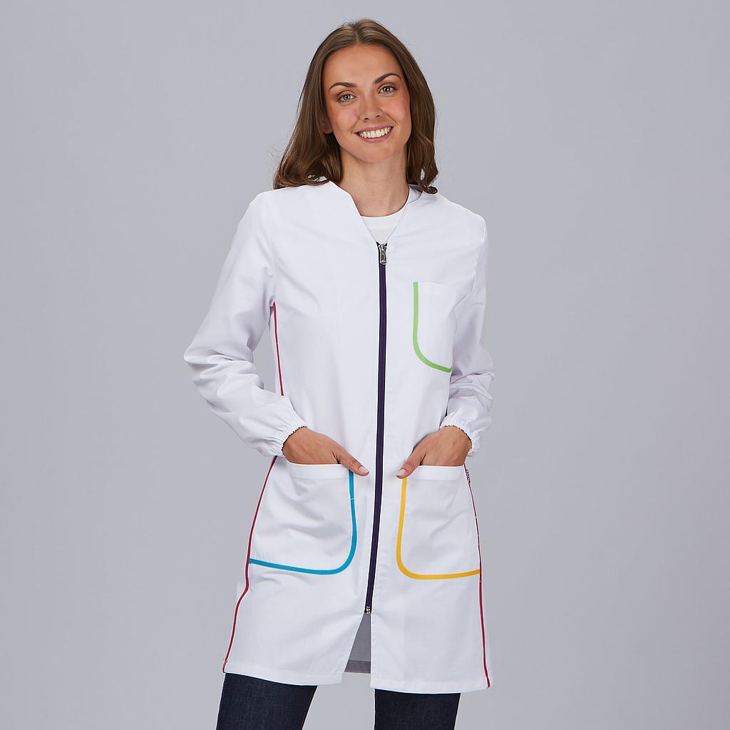Gary's Colours Blouse blanche femme zip manches longues