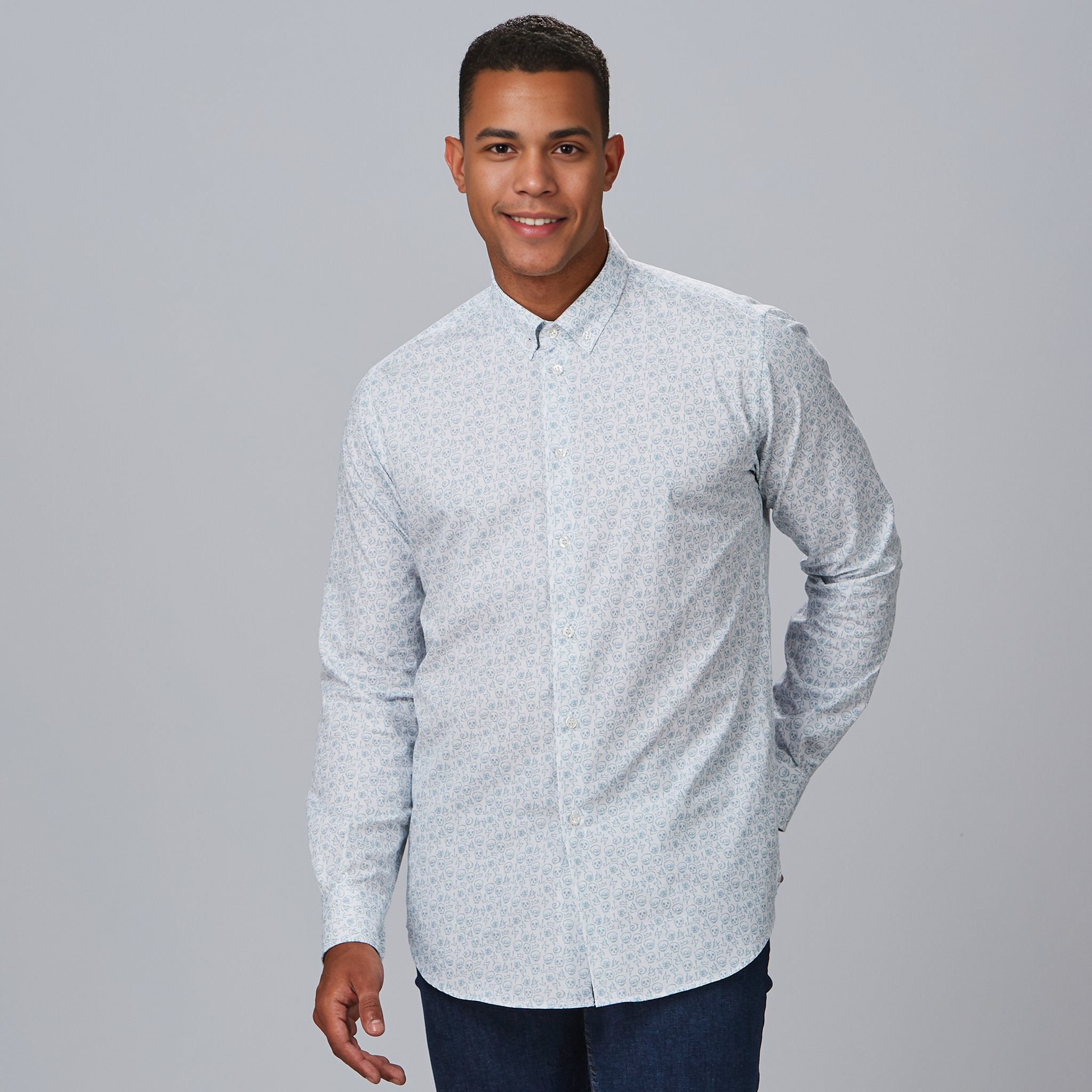 Gary's Filippo Chemise Homme Slim Têtes Bleues Taille M