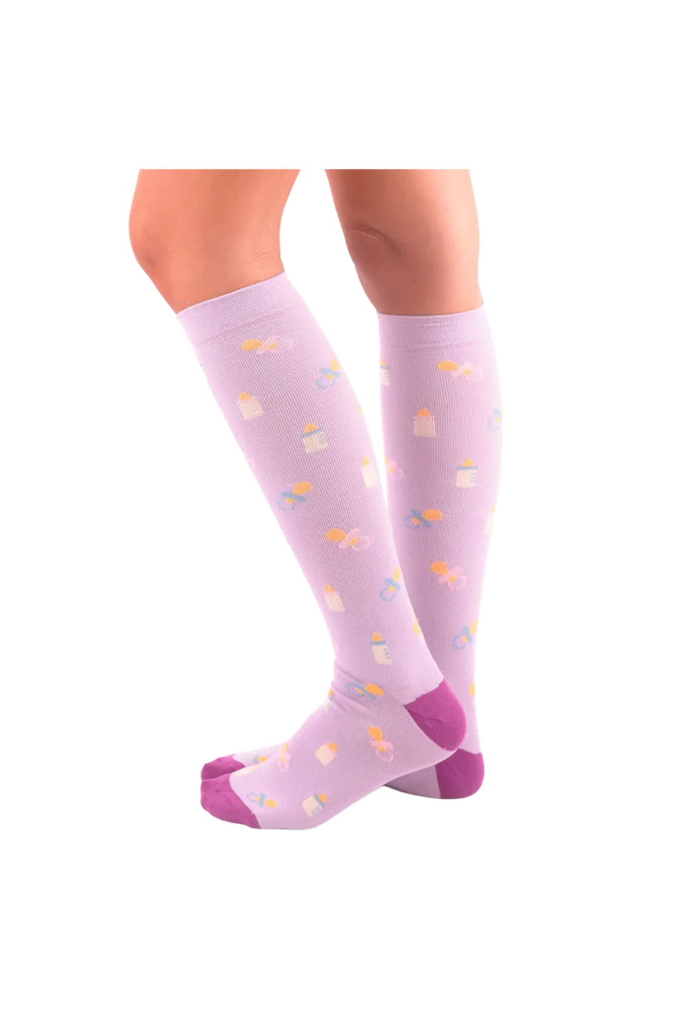 Enfermania Ropa chaussettes compression Maternité lila