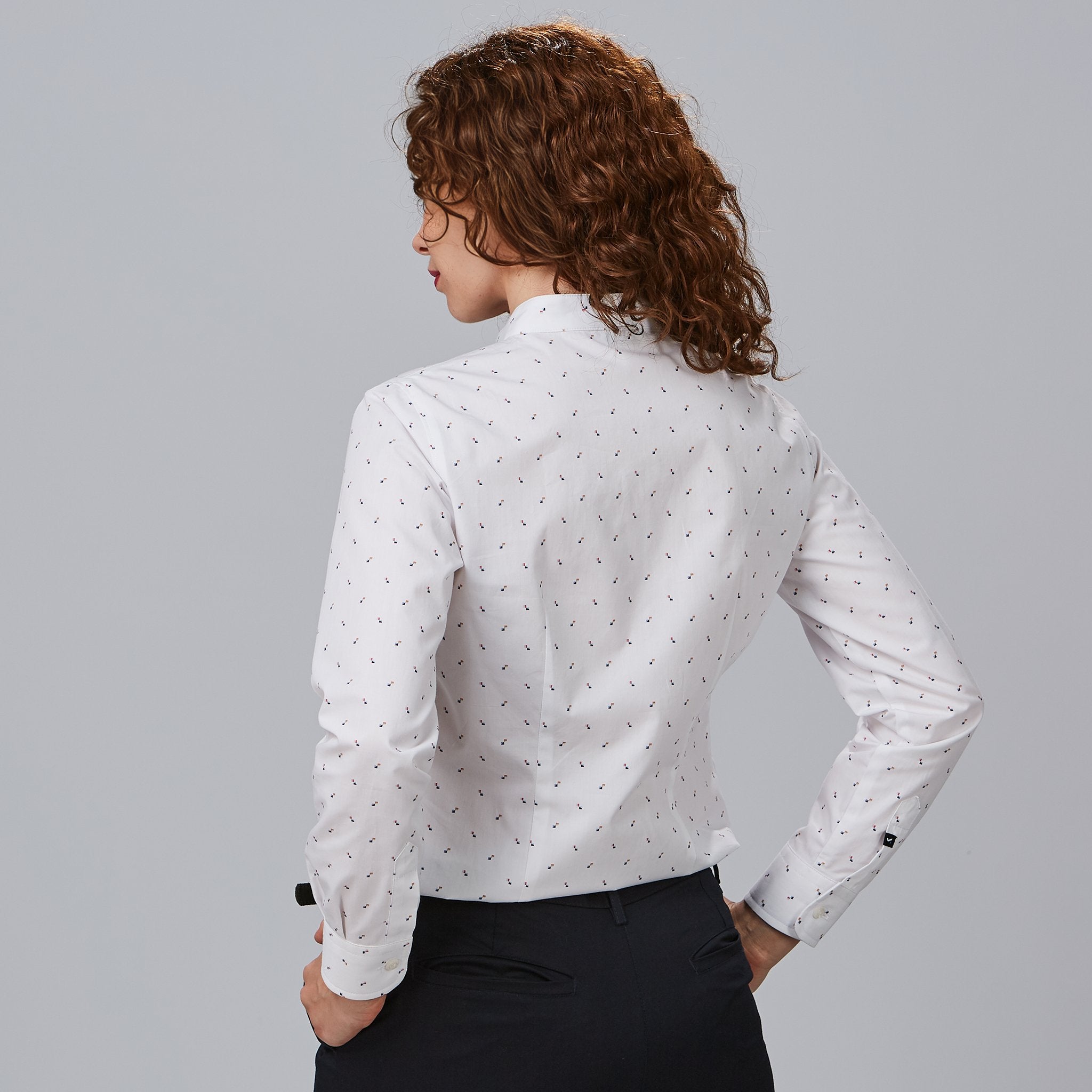 Gary's Ginevra Chemise Femme Cubes Coton Manches Longues