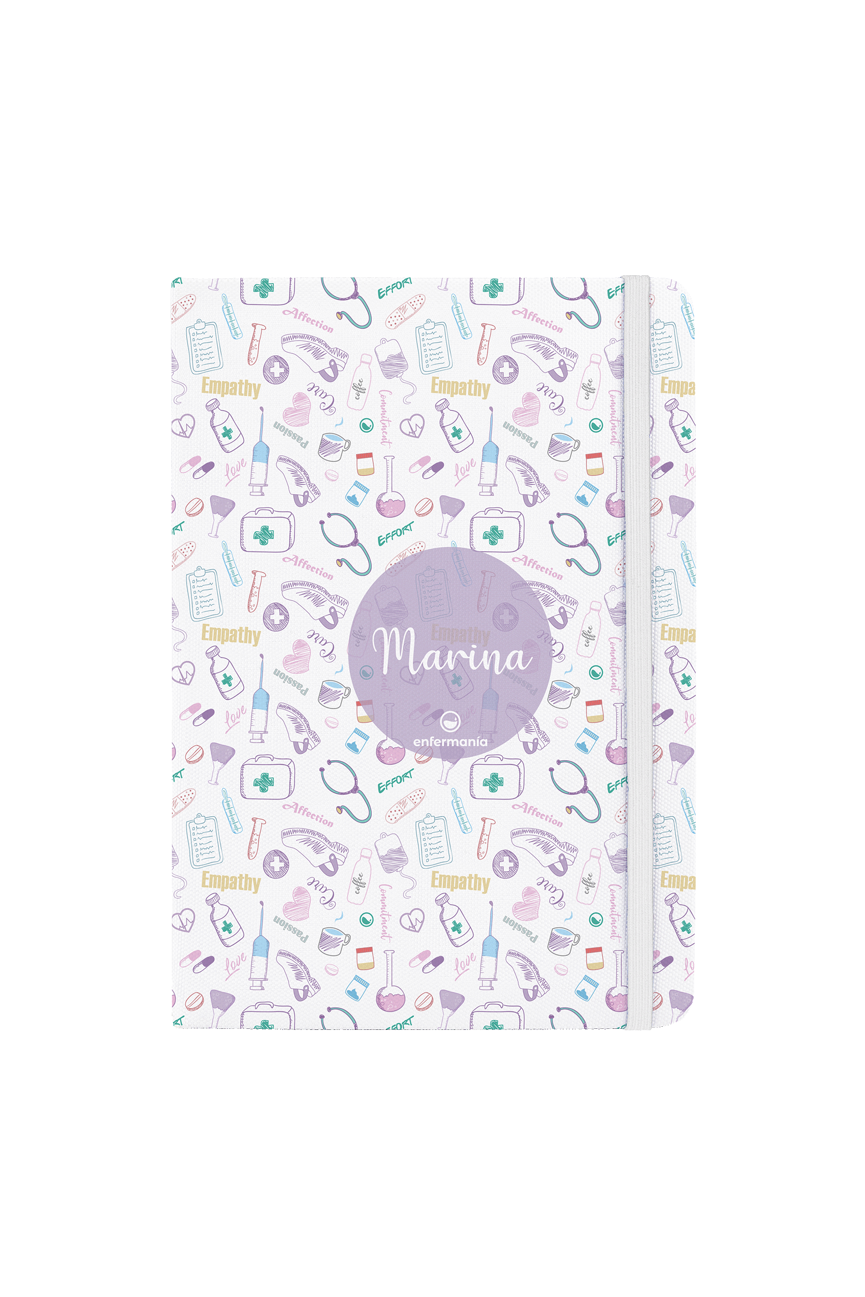 Enfermania Papelería carnet A5 Care Collection blanc ligné