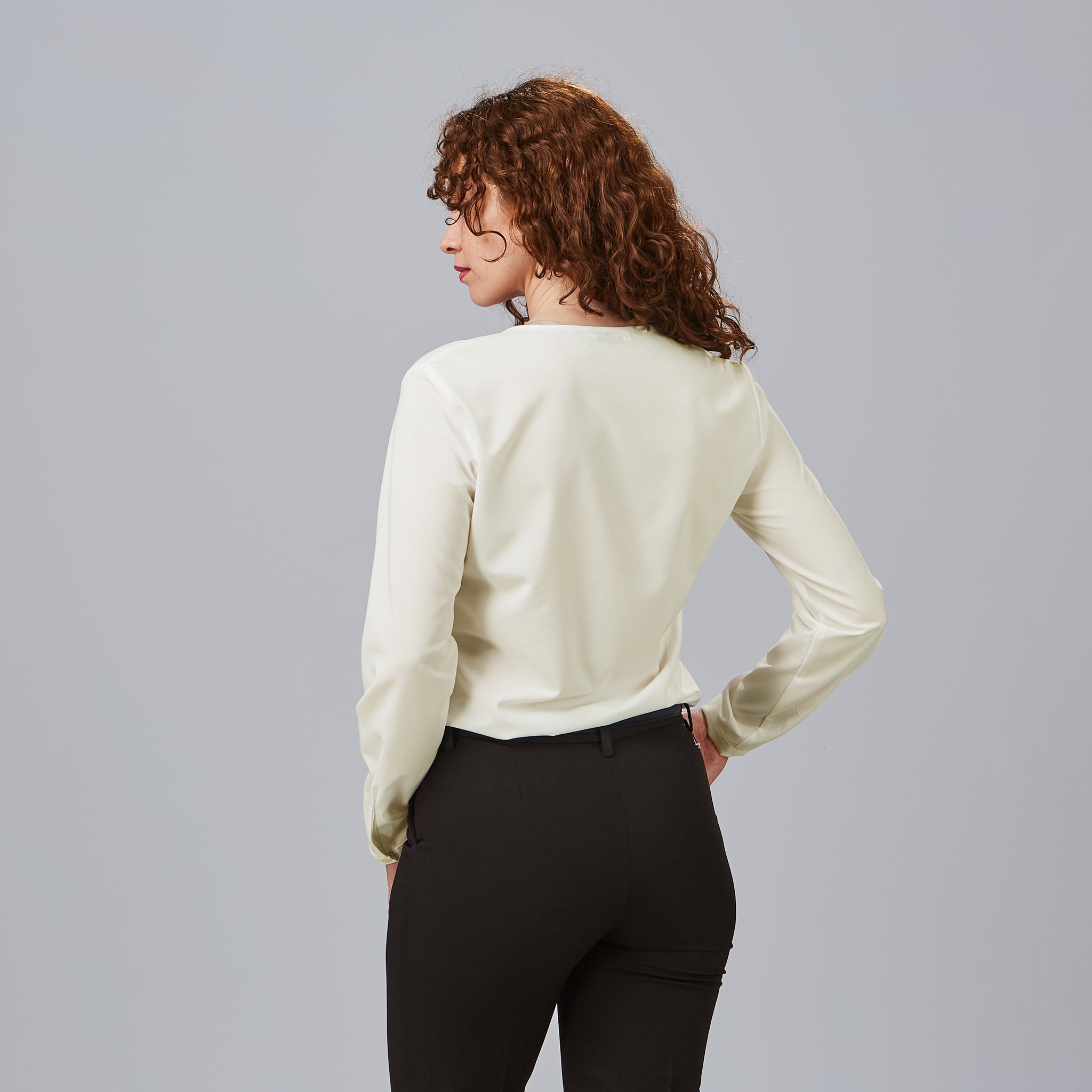 Gary's Elastic blouse travail femme blanche manches longues