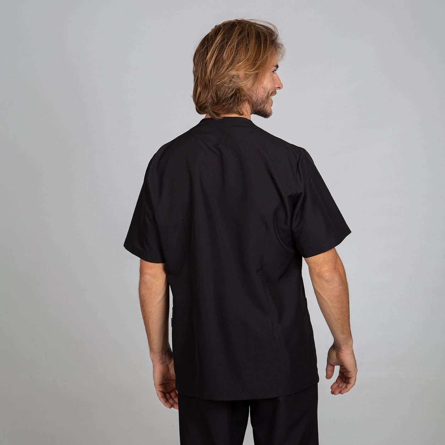 GARY'S Hugo blouse homme noire antibactérienne poches