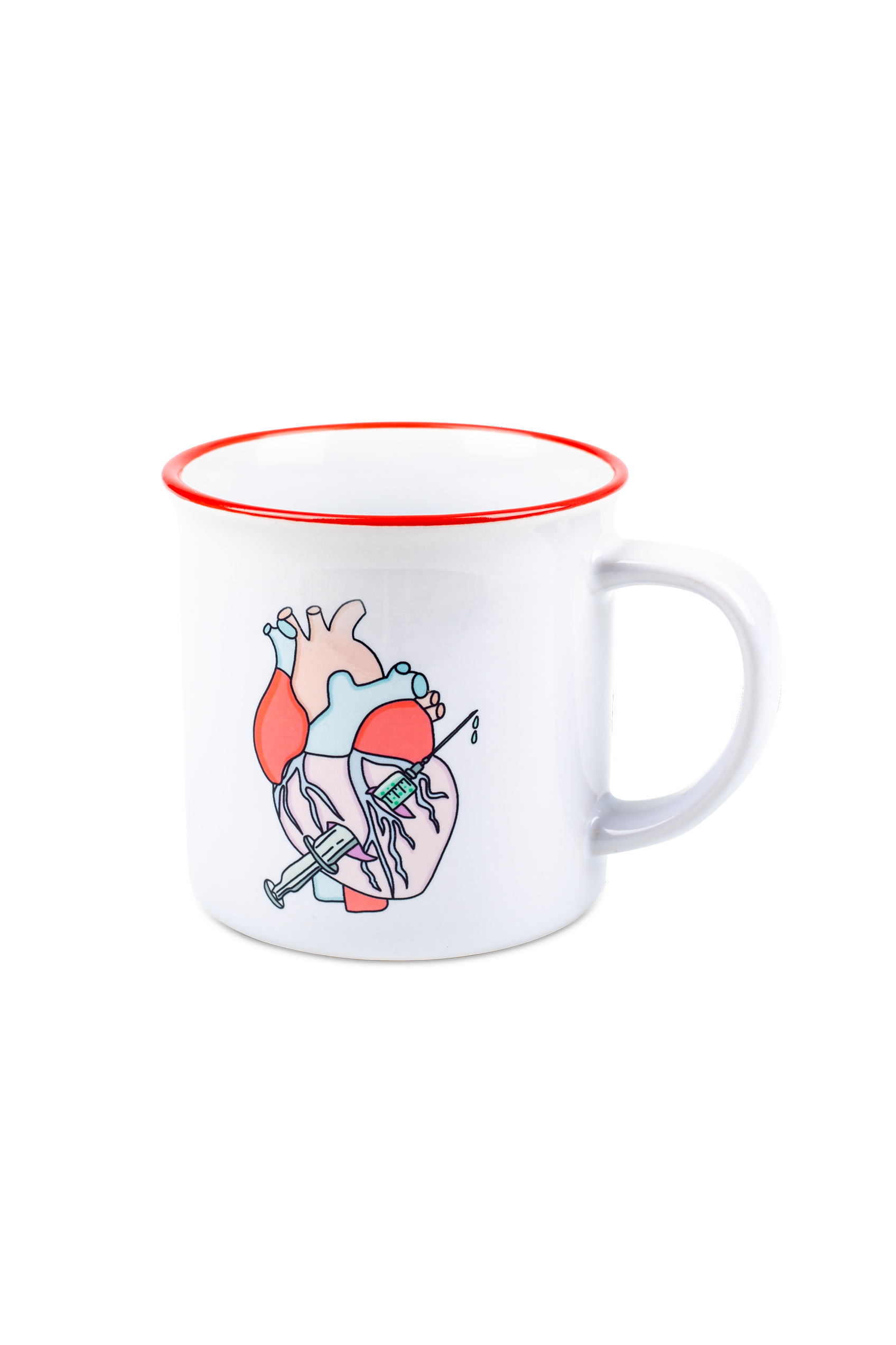 Enfermania Rebelheart mug céramique rouge vintage 300 ml