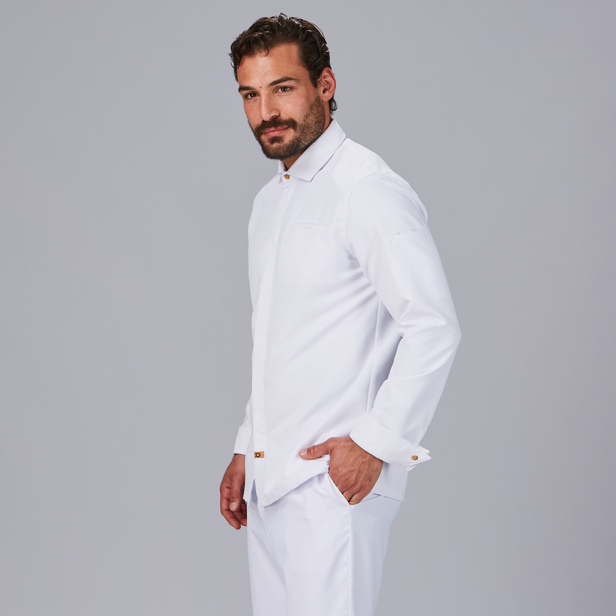 GARY'S Tommaso veste cuisine homme col italien noire