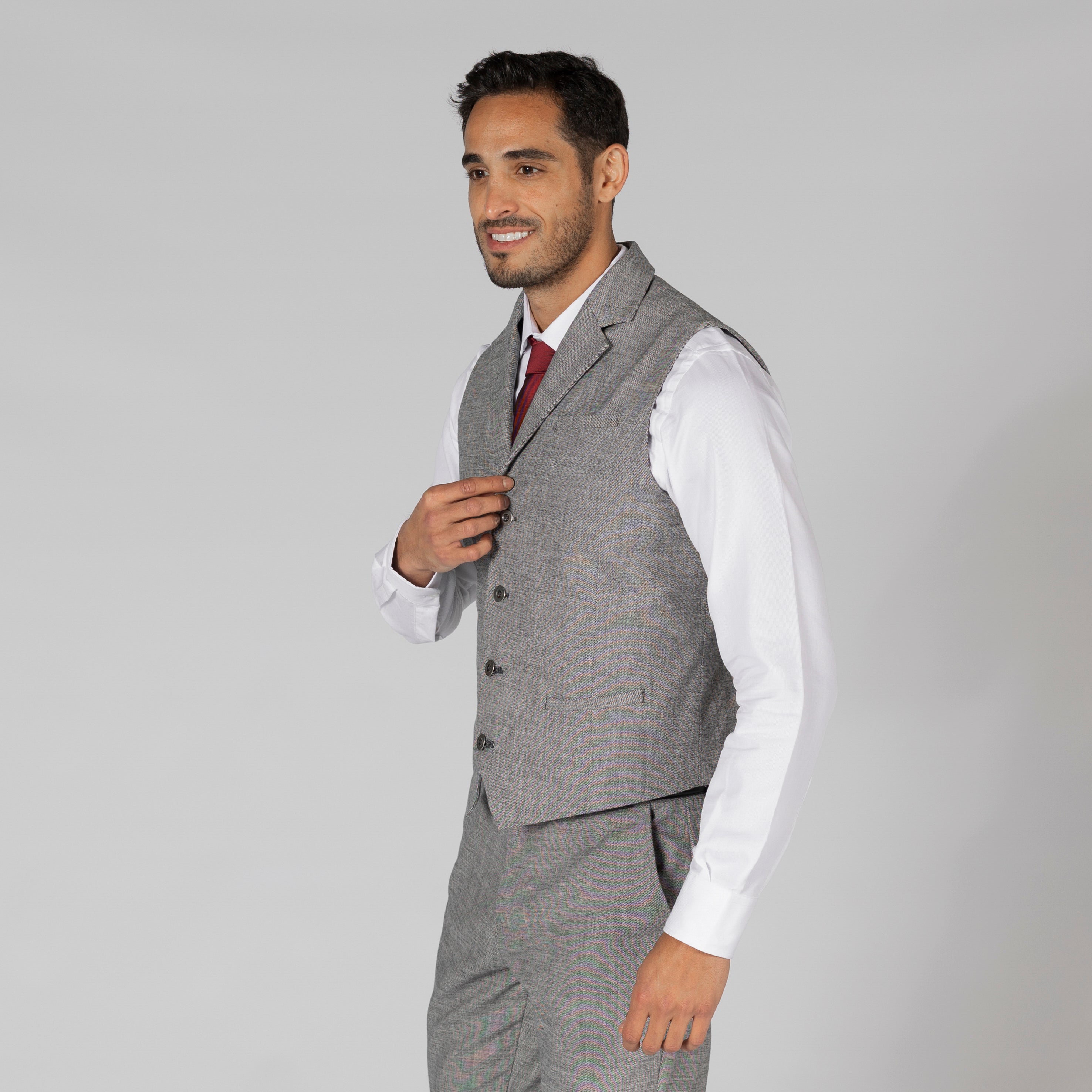 Gary's Cheviot Gilet homme gris coton service