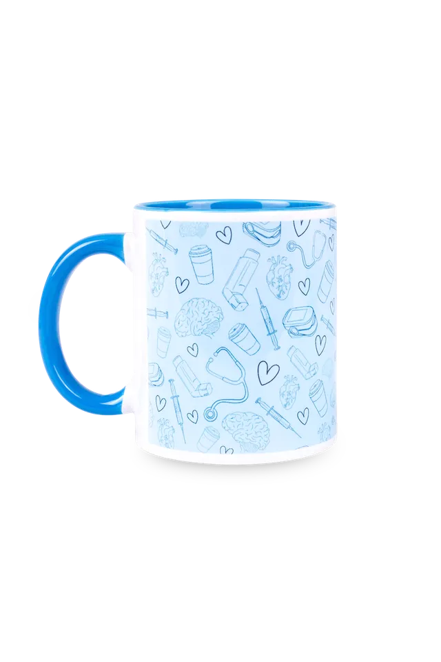 Enfermania Tasse céramique 350 ml bleu clair uniforme