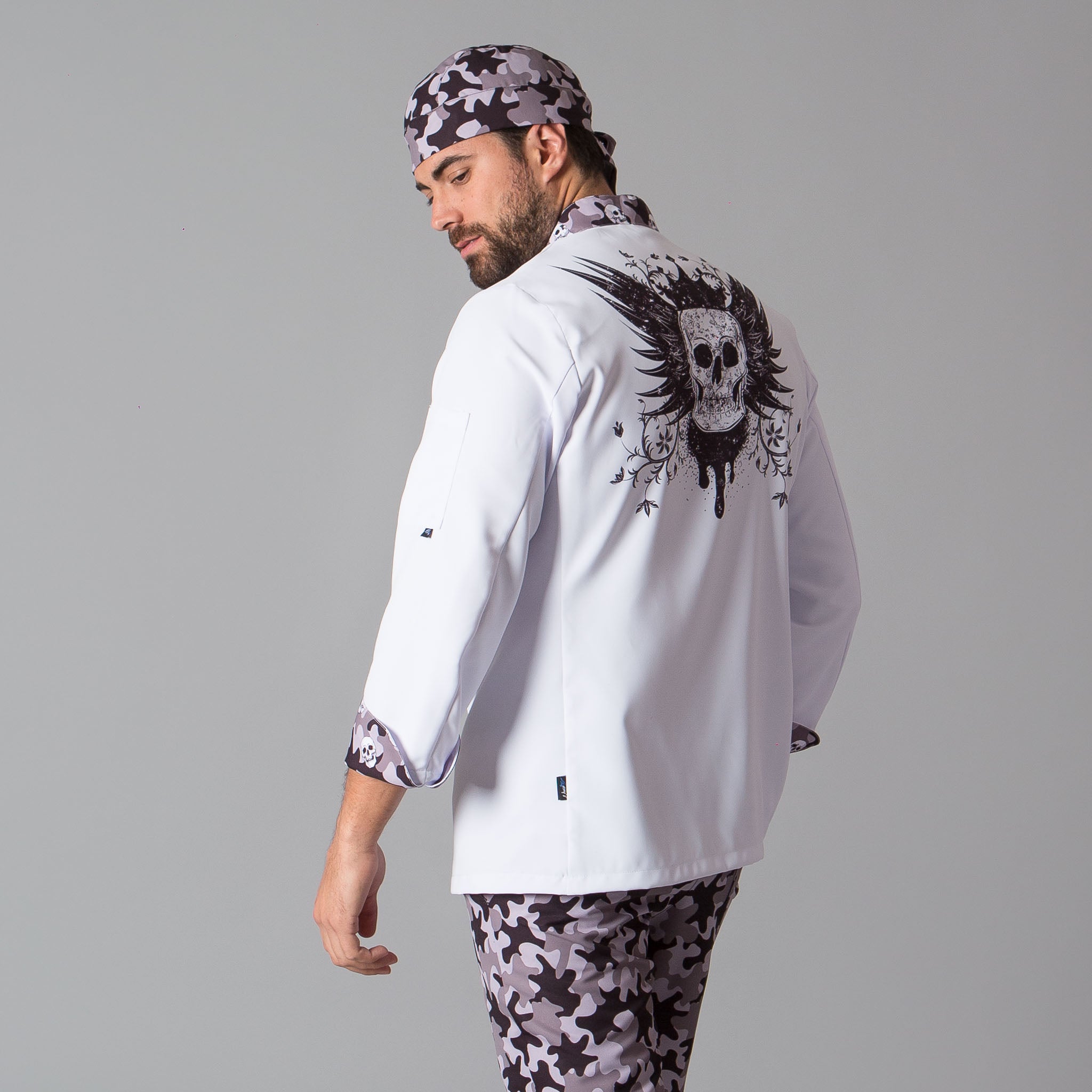 Gary's Chef Jackets Militar veste cuisine unisexe blanc XS