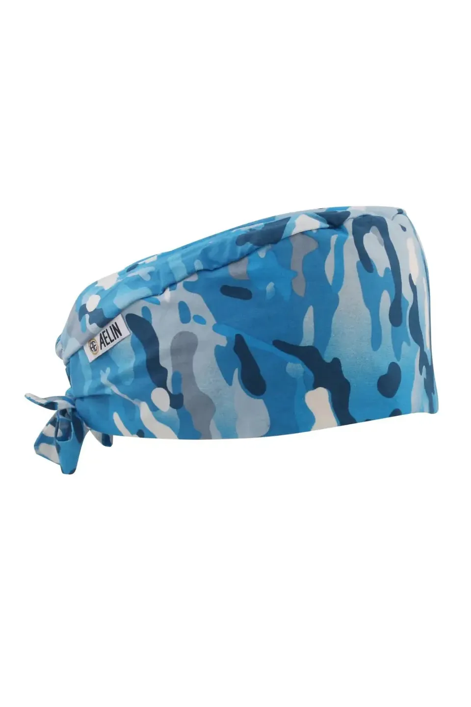 Aelin Paris calot médical camouflage bleu cheveux courts