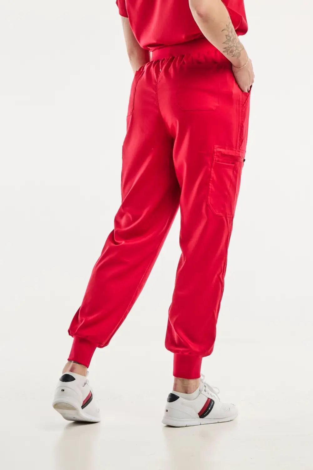 Aelin EMMA Jogger pantalon médical femme rouge stretch