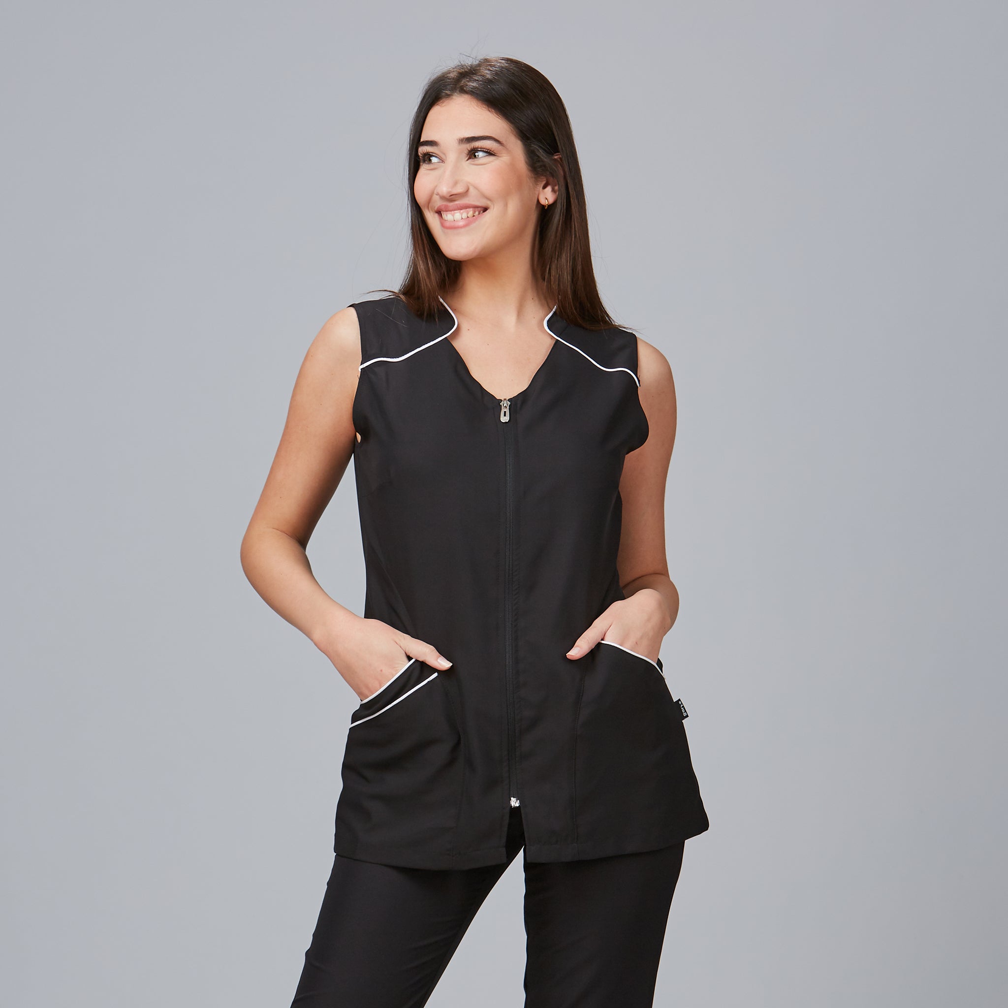 Gary's Begonia blouse travail femme blanche sans manches