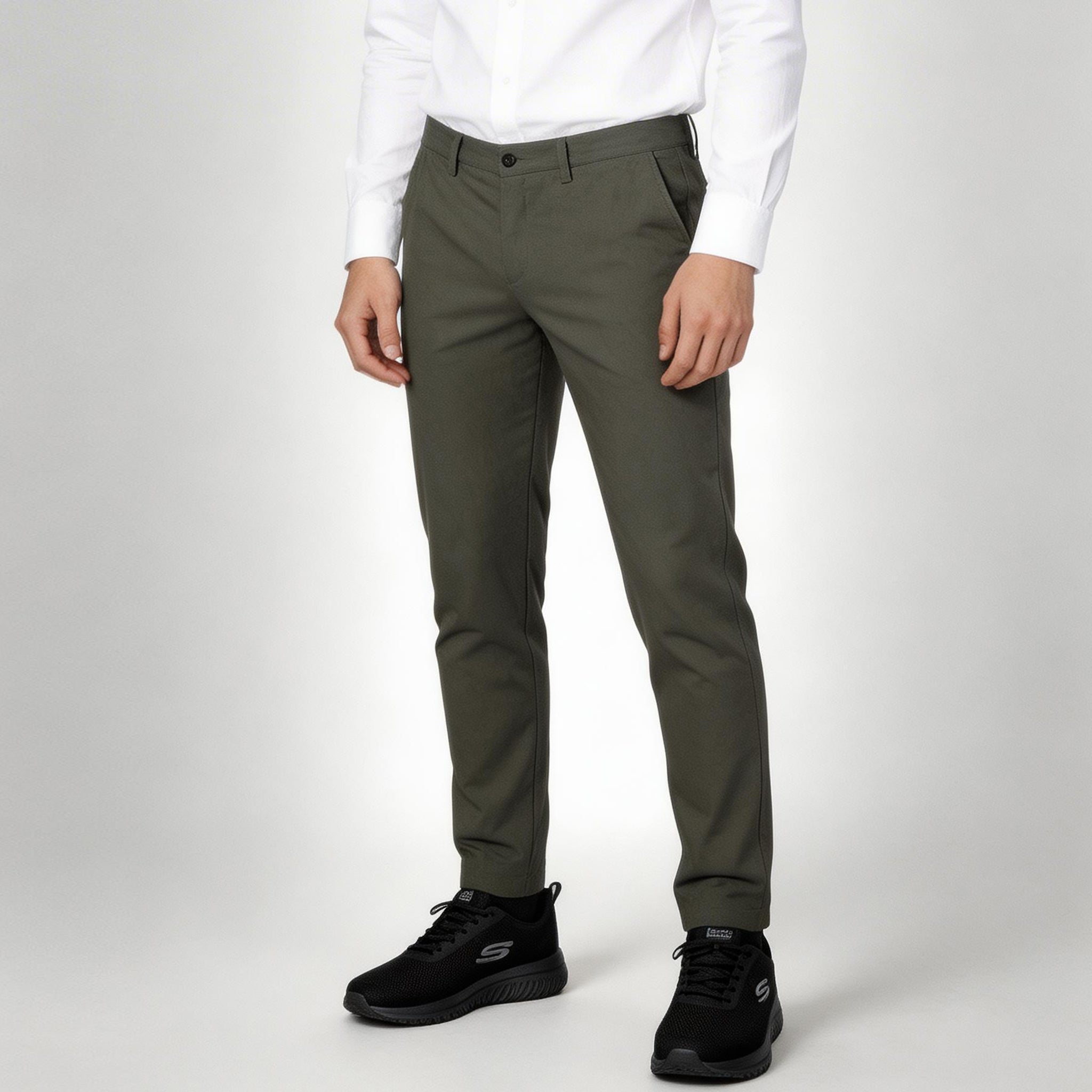 GARY'S pantalon chino homme noir slim stretch coton
