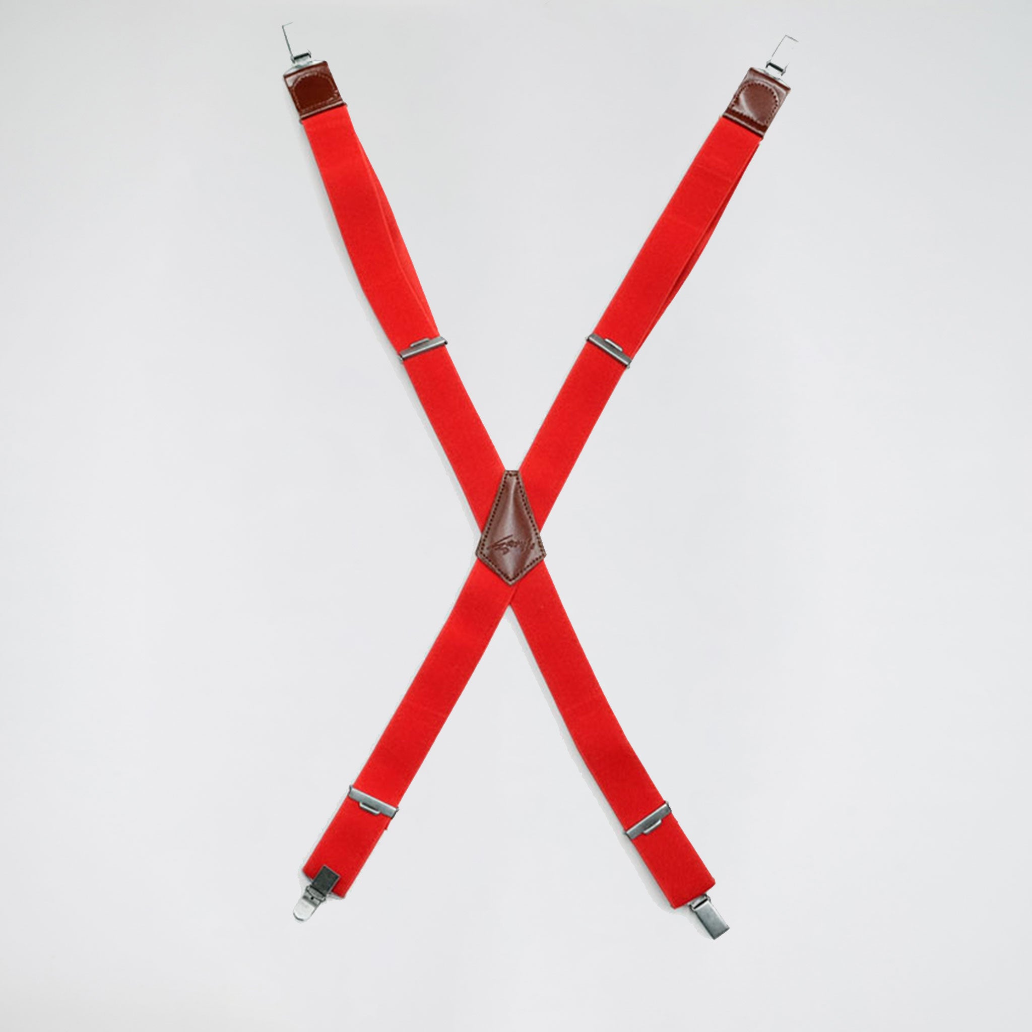 Gary's bretelles élastiques 30mm rouges 4 pinces unisexe