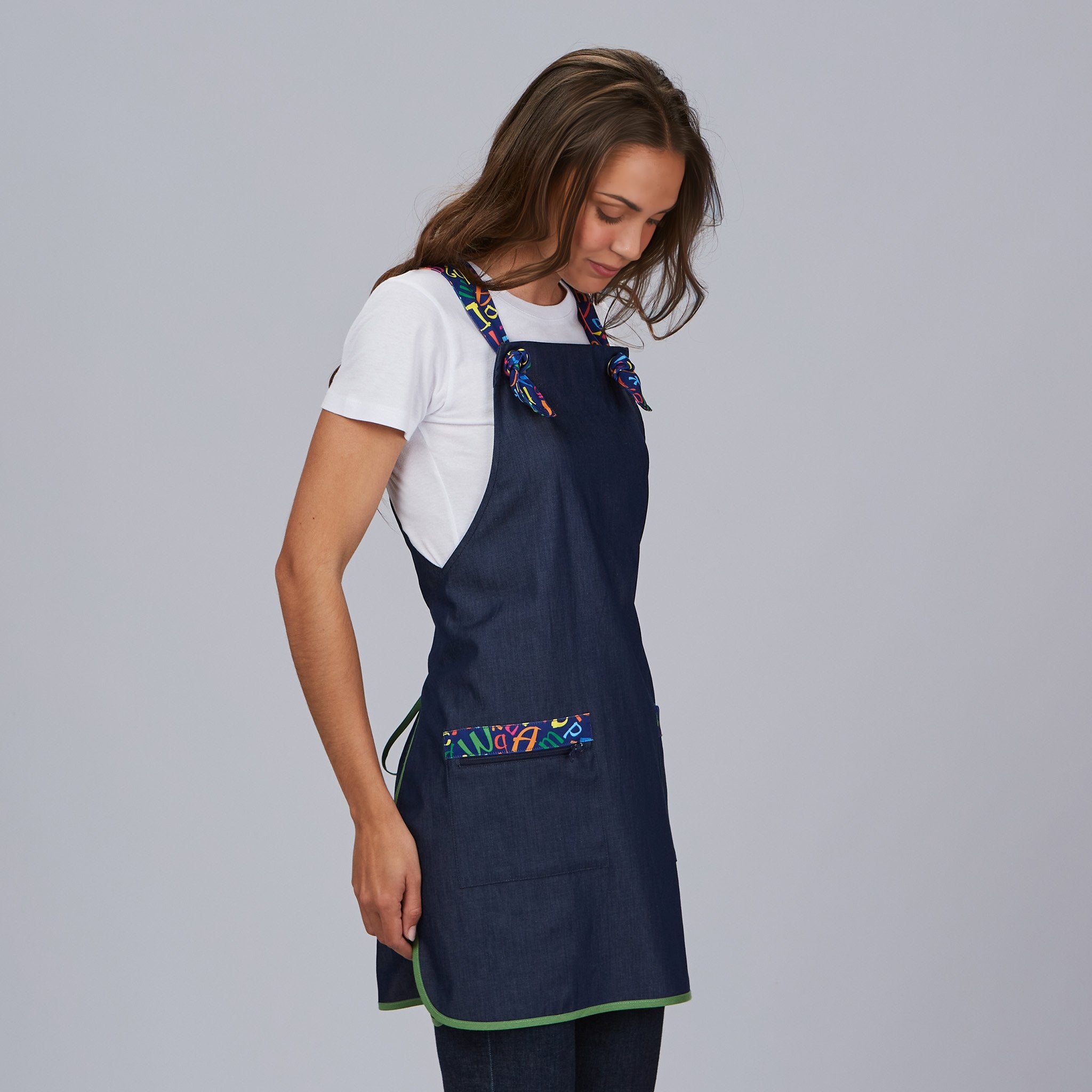 Gary's Letters tablier femme denim bleu taille unique