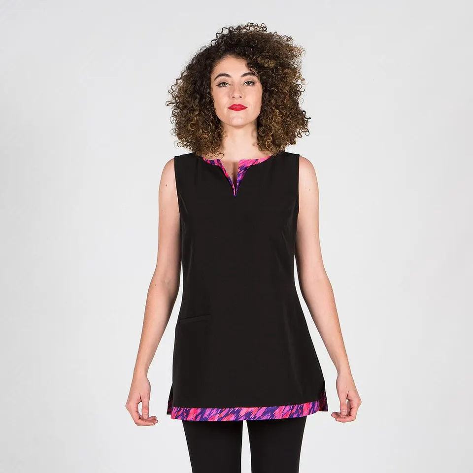 GARY'S Alesia tunique femme coiffure noire sans manches