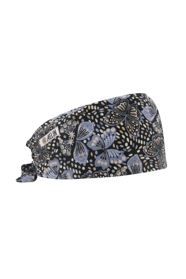 Aelin Paris Calot Infirmière Noir Papillon Cheveux Courts