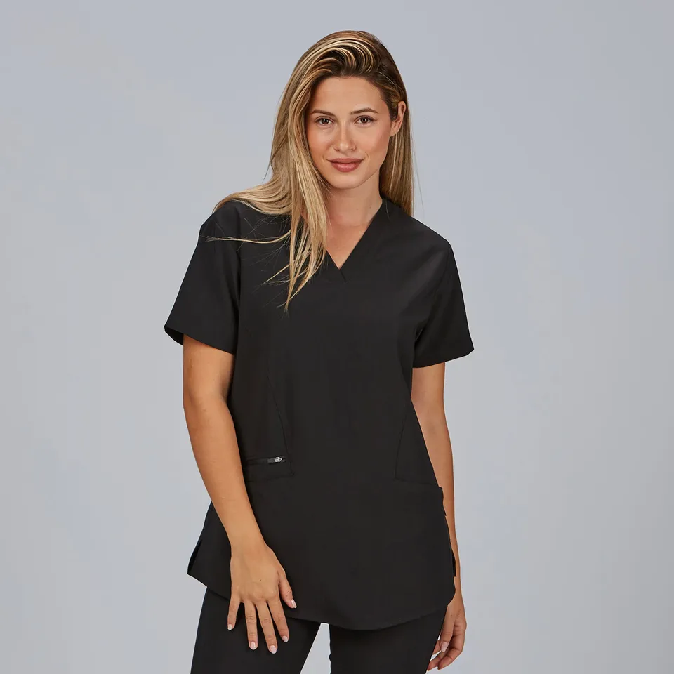 Gary's Olaya Extrafiber blouse femme noire manches courtes
