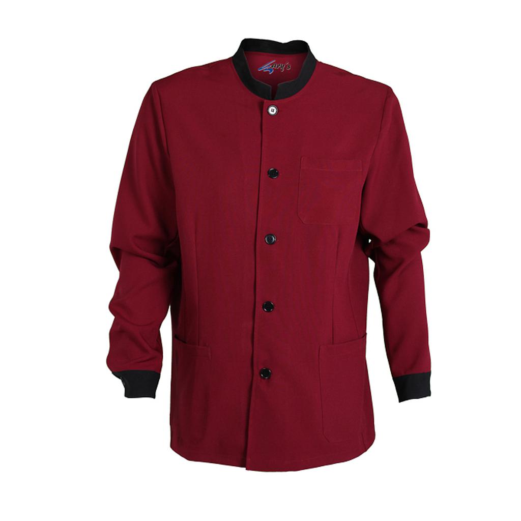 GARY'S Jackets veste homme col mao noir bordeaux mix