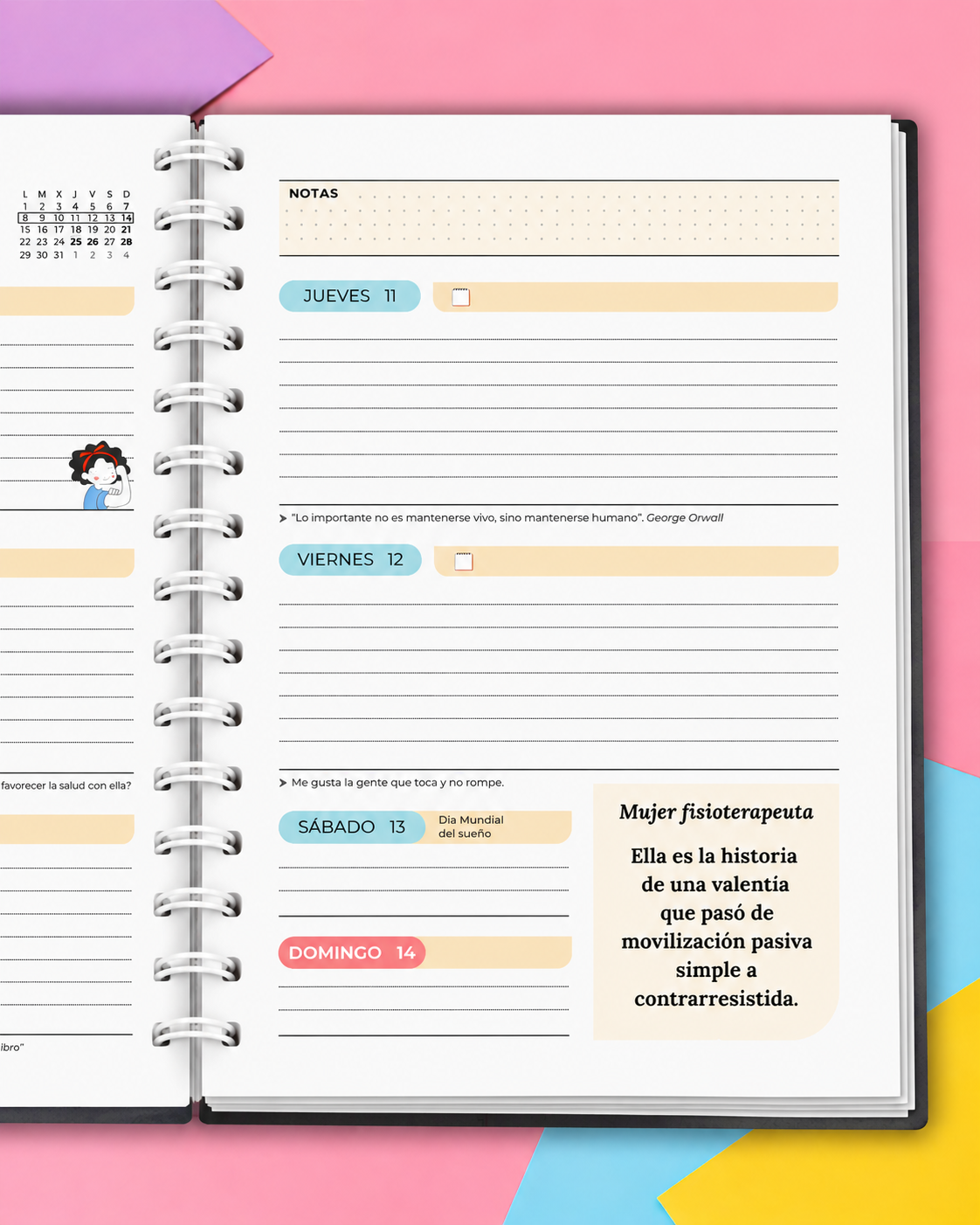 Enfermania Papelería Agenda kiné Fisio 2027 semaine