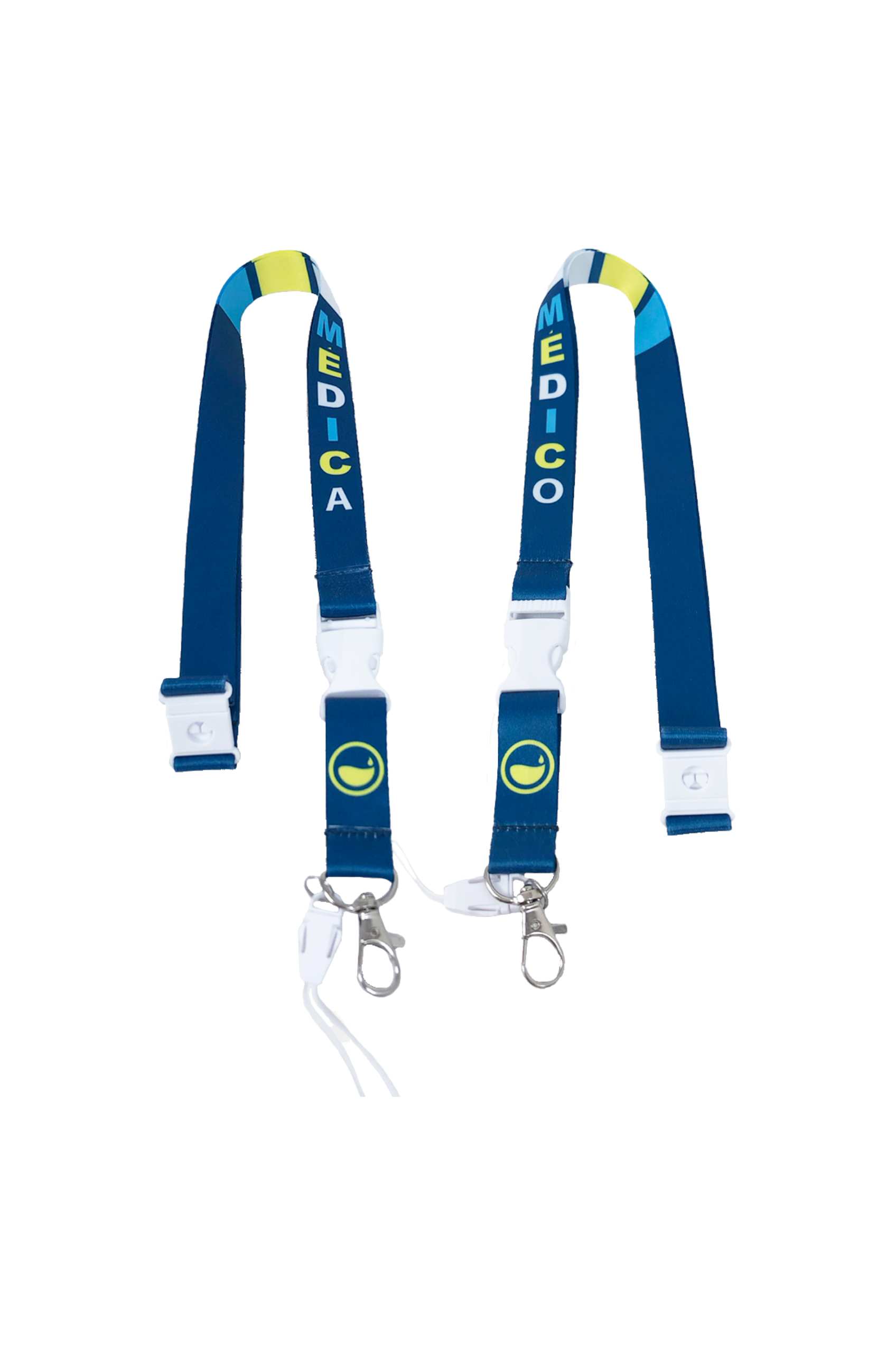 Enfermania Eighties lanyard tour de cou médical Gris + mousqueton