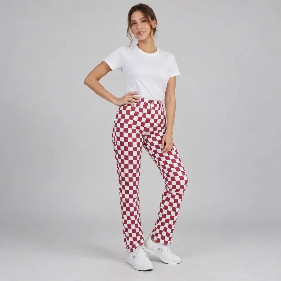 Gary's Printing pantalon cuisine damier noir/blanc 48