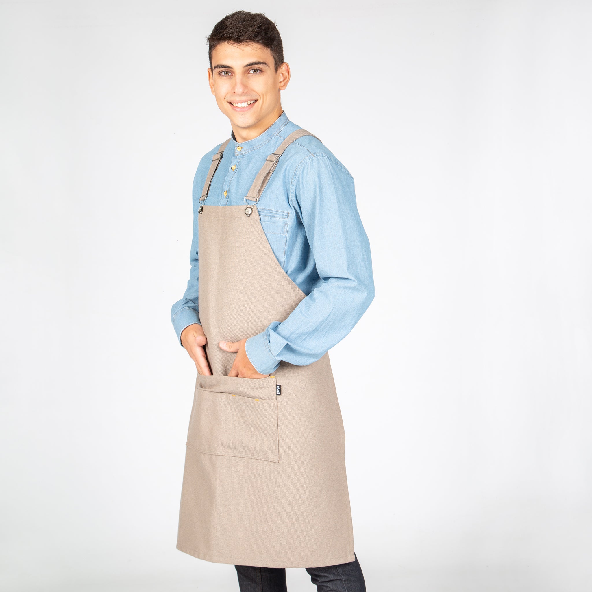 Gary's tablier bavette gris 82x72 cm 2 poches