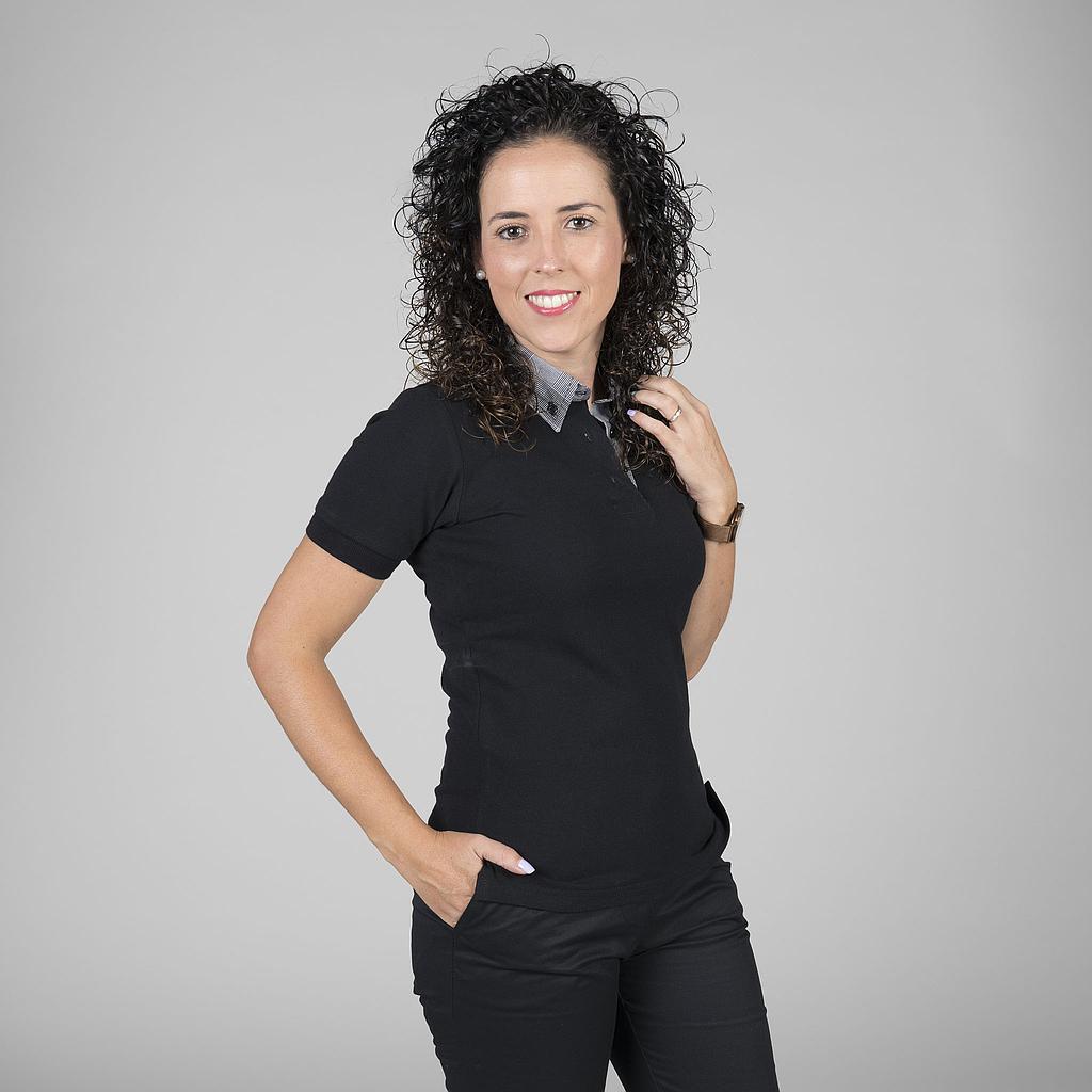 Gary's polo femme noir manche courte slim