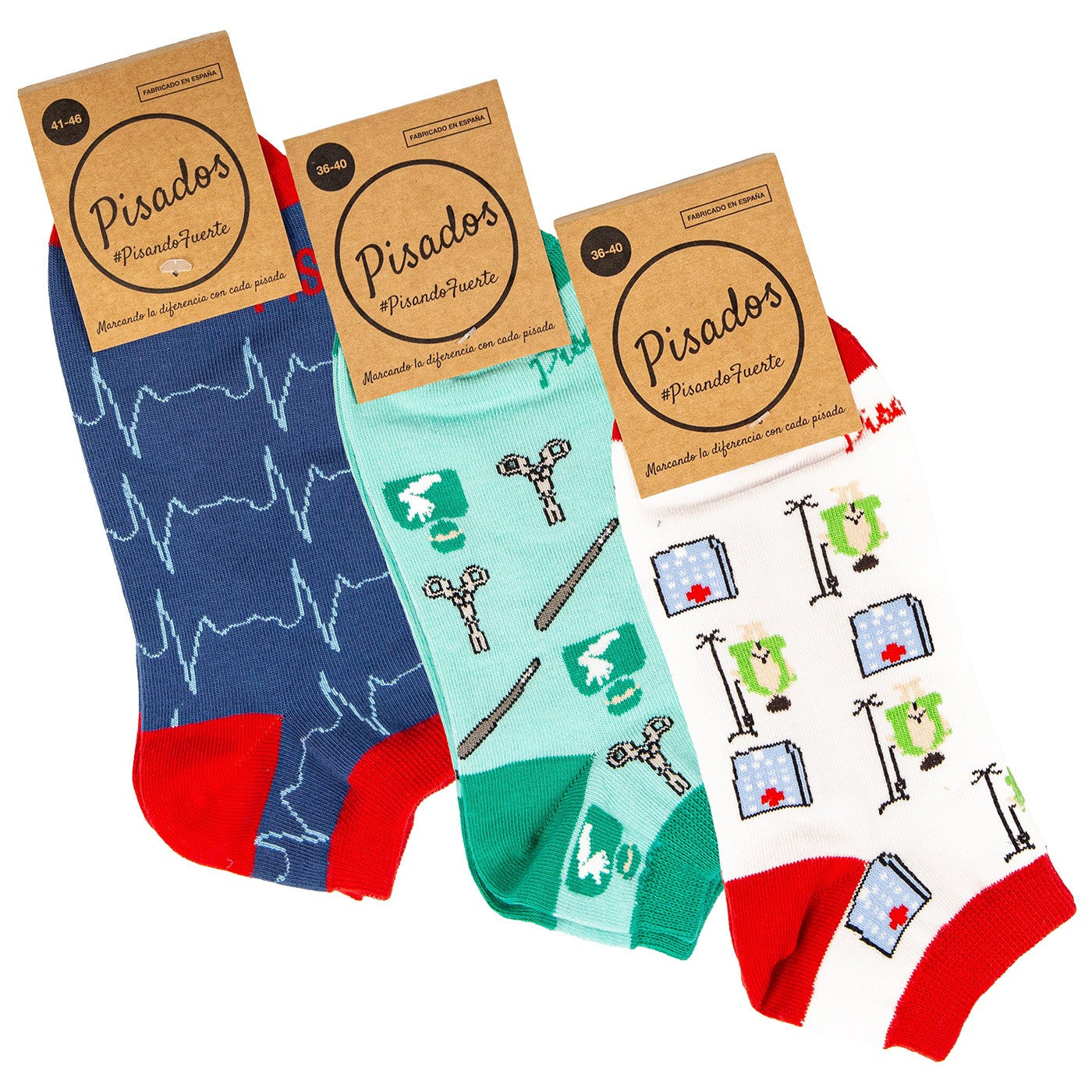 Enfermania Ropa Pack 3 chaussettes cheville coton imprimé