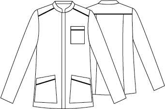 Gary's Jacob Blouse Médicale Blanche Homme Col Mao