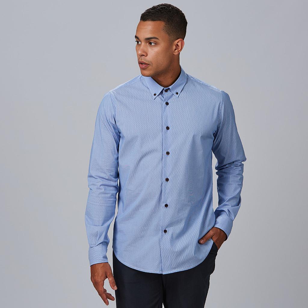 GARY'S Leonardo chemise homme rayée slim marine stretch