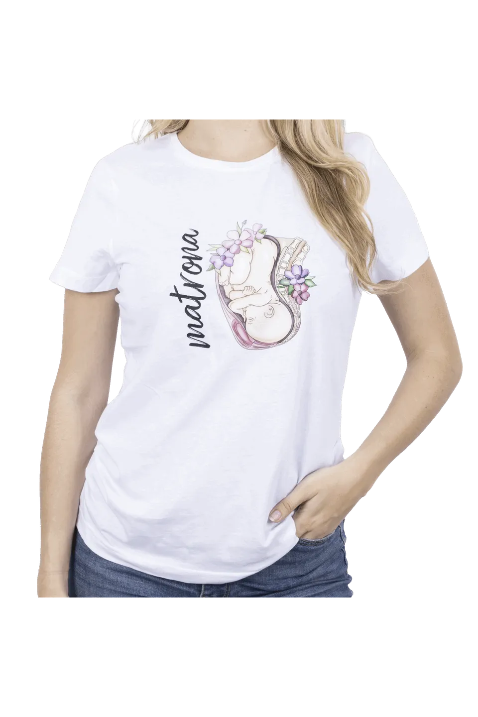 Enfermania Ropa Matrona Vida t-shirt femme blanc coton