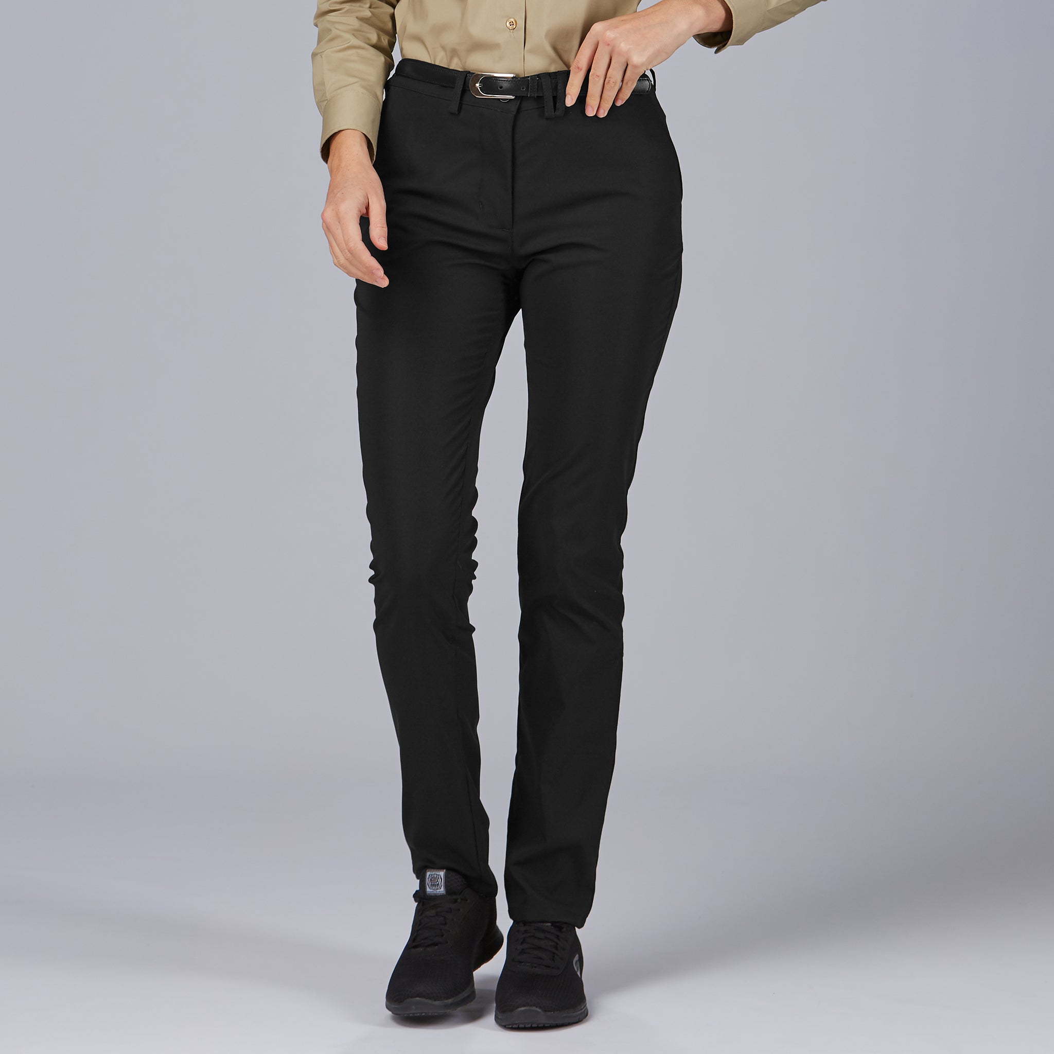Gary's T400 Pantalon Chino Femme Noir Polyester Stretch