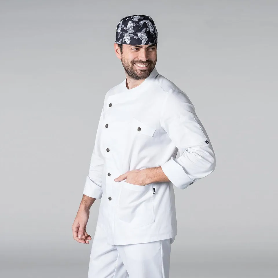 Gary's Soler veste cuisine homme stretch noir blanc