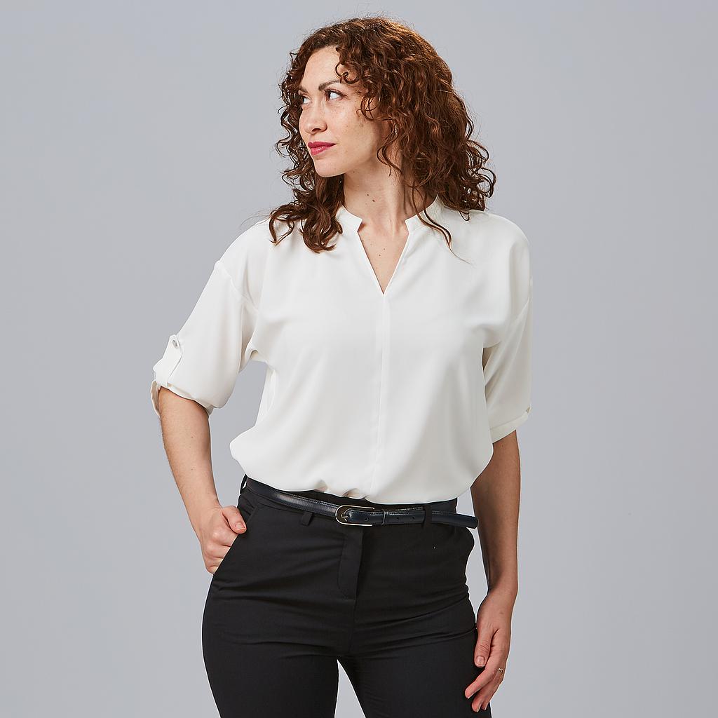 Gary's Blouses chemisier Micaela blanc manches retroussables