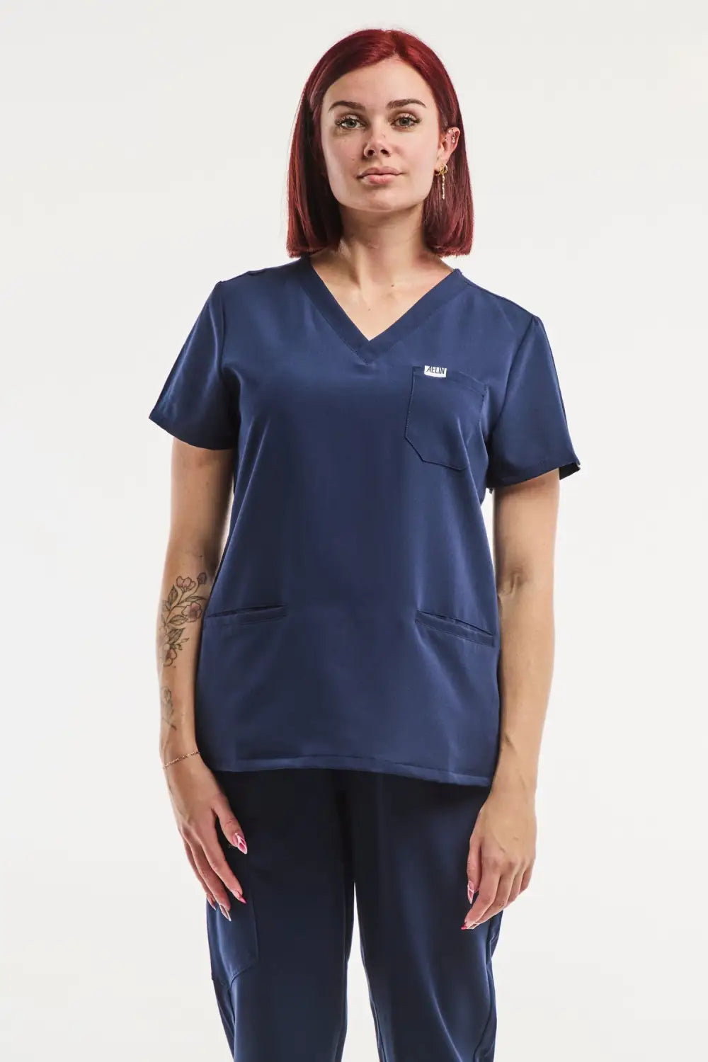 Aelin Paris Tenue Médicale Femme Bleu Marine Stretch