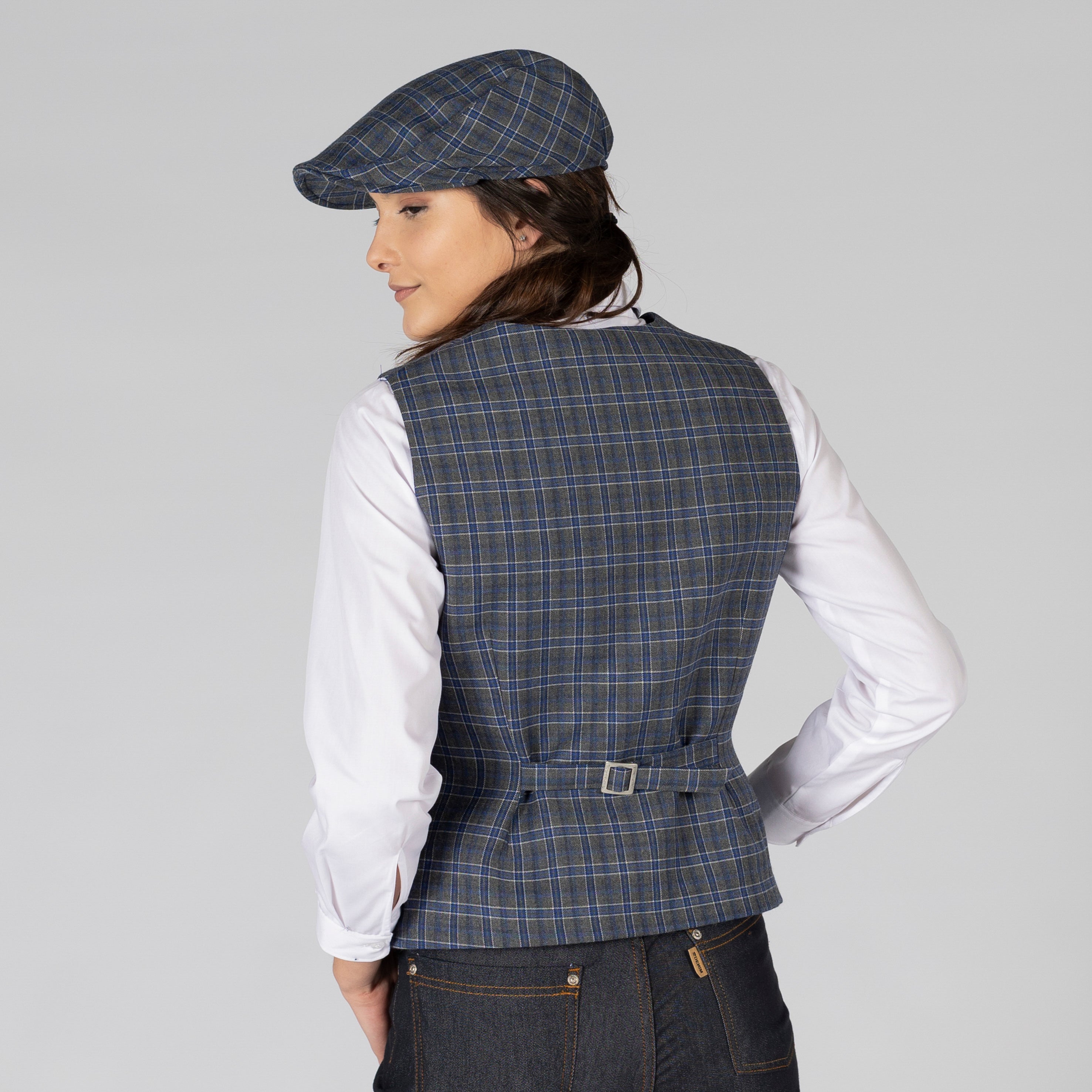 GARY'S Welsh gilet femme tailleur marron laine