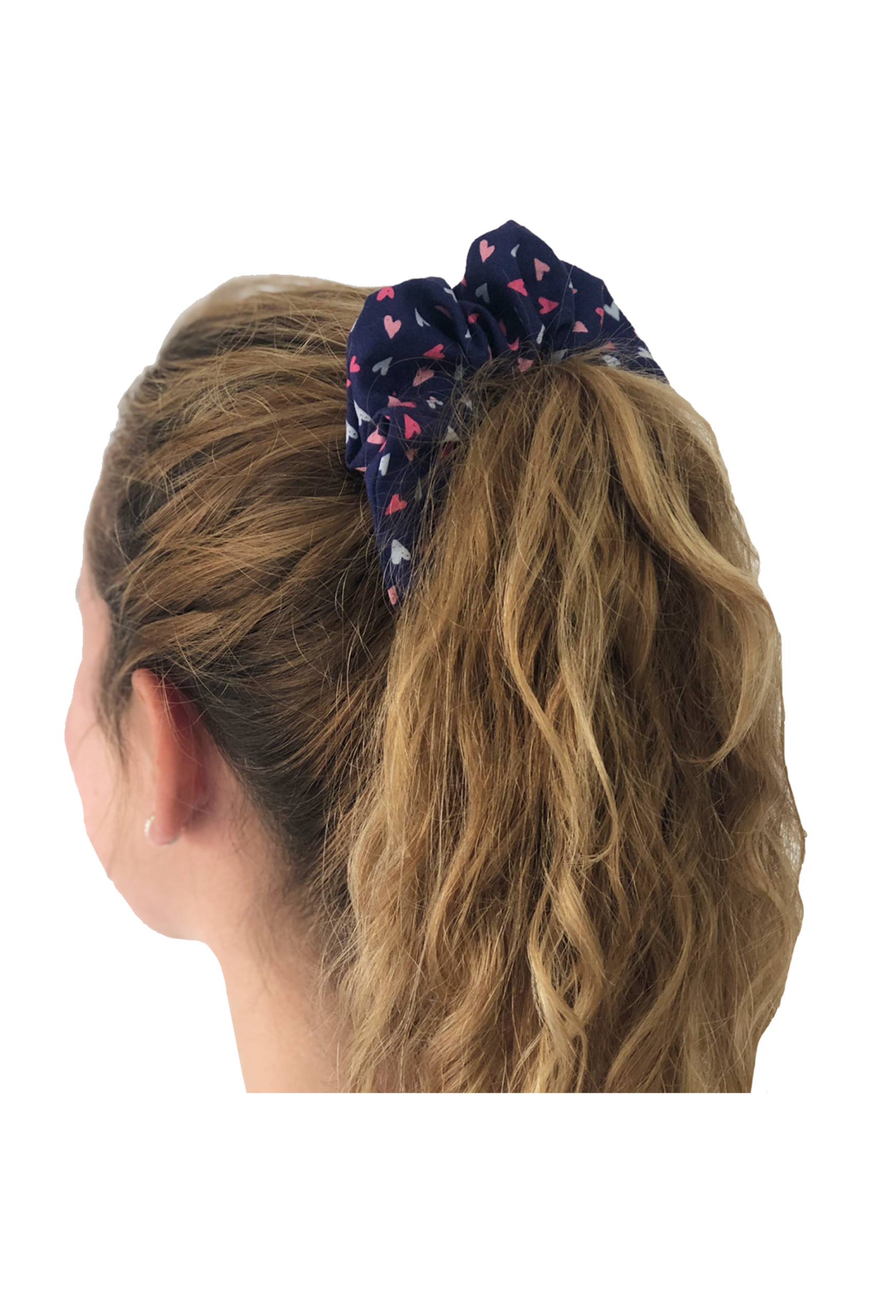 Enfermania chouchou cheveux Coeurs fraise coton imprimé