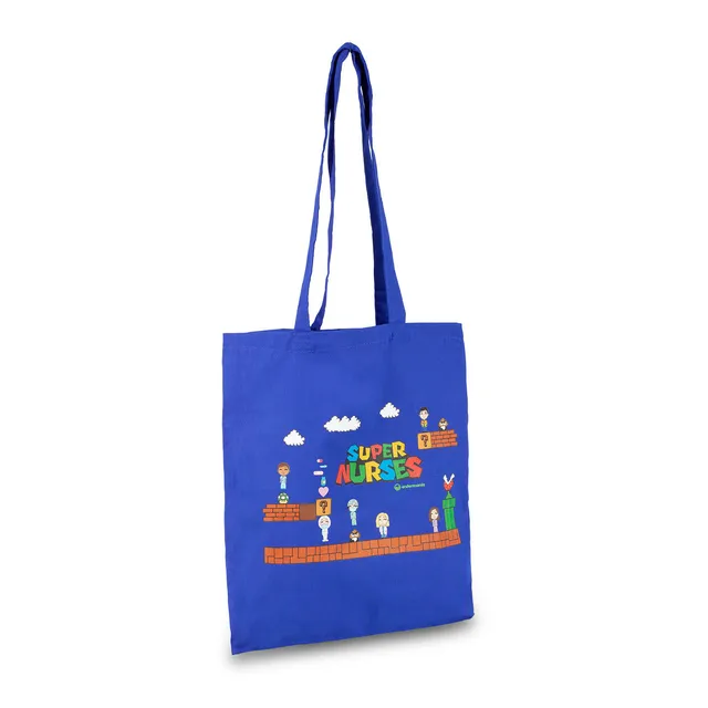 Enfermania Bolsas tote bag coton bleu royal 37x40 infirmière