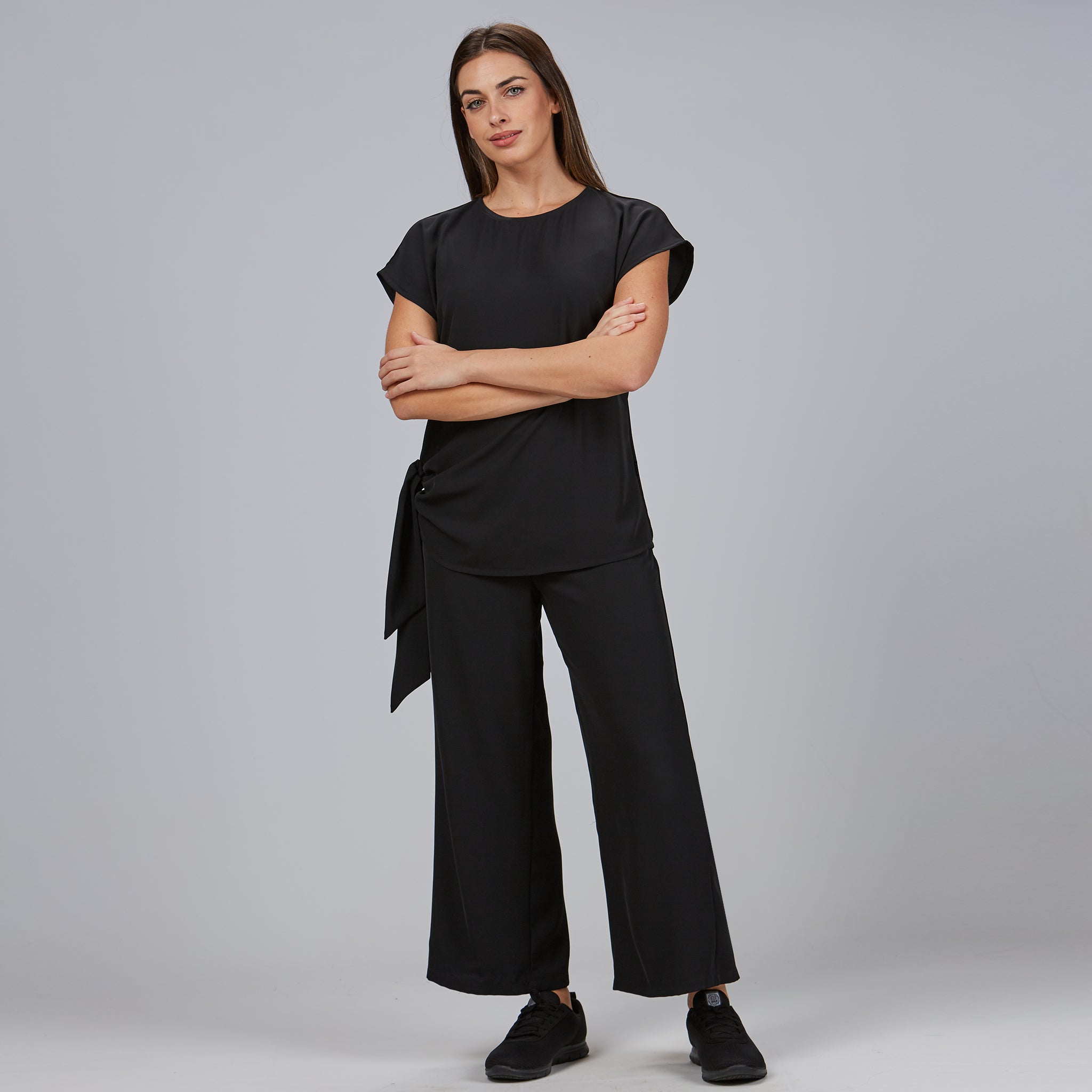 Gary's Crepe pantalon femme noir 001 taille élastique
