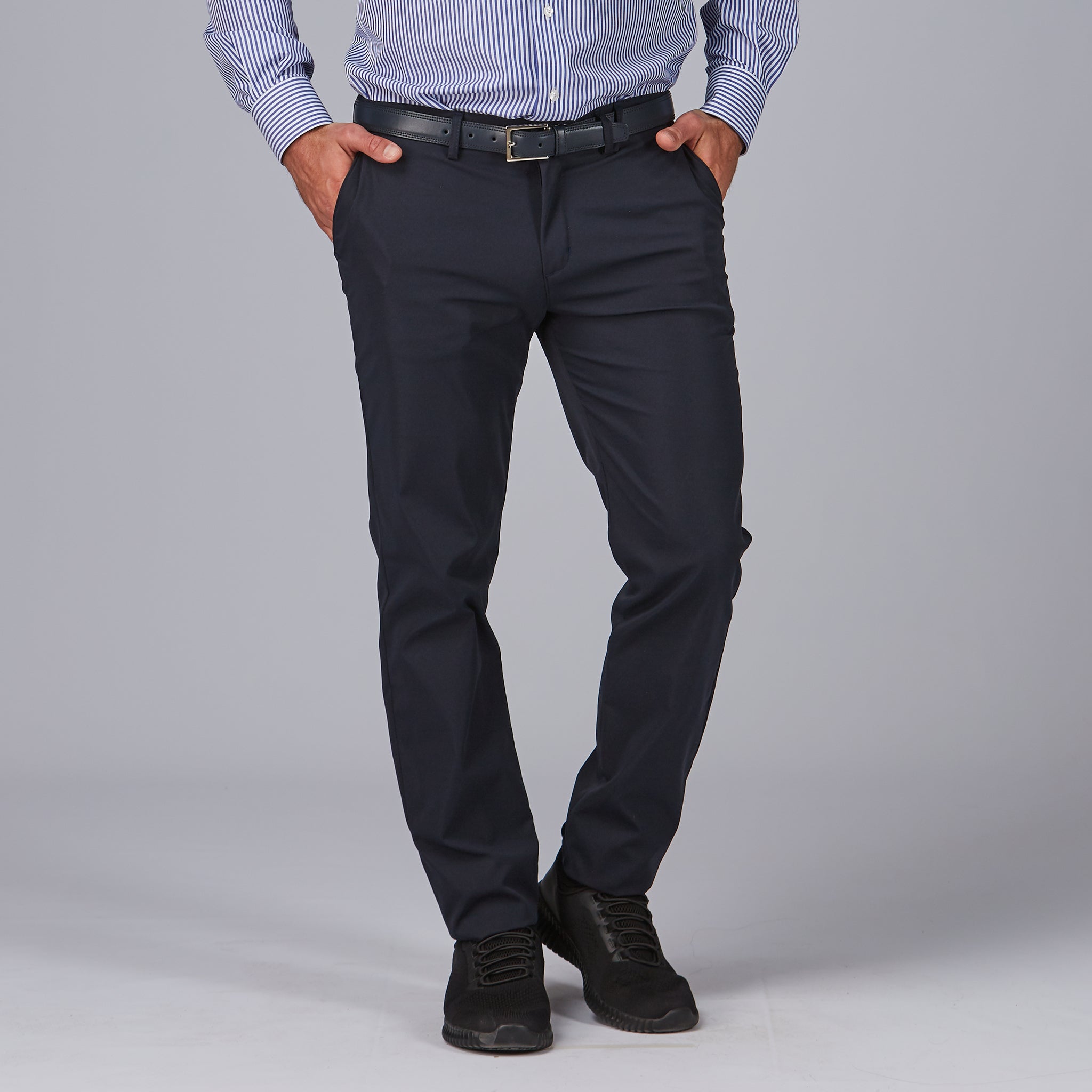 Gary's T400 pantalon chino homme noir infroissable