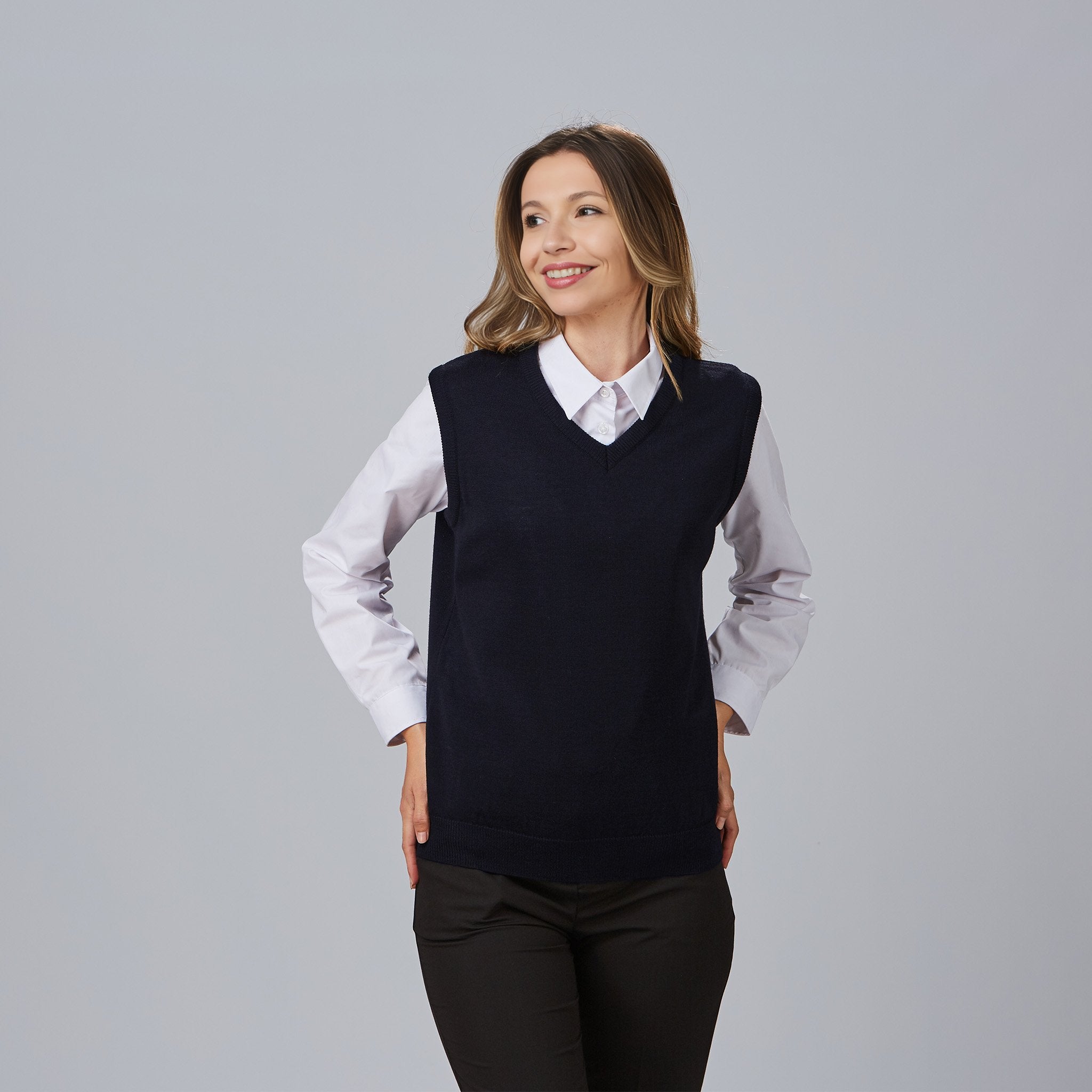 Gary's Vests gilet travail femme noir col V maille