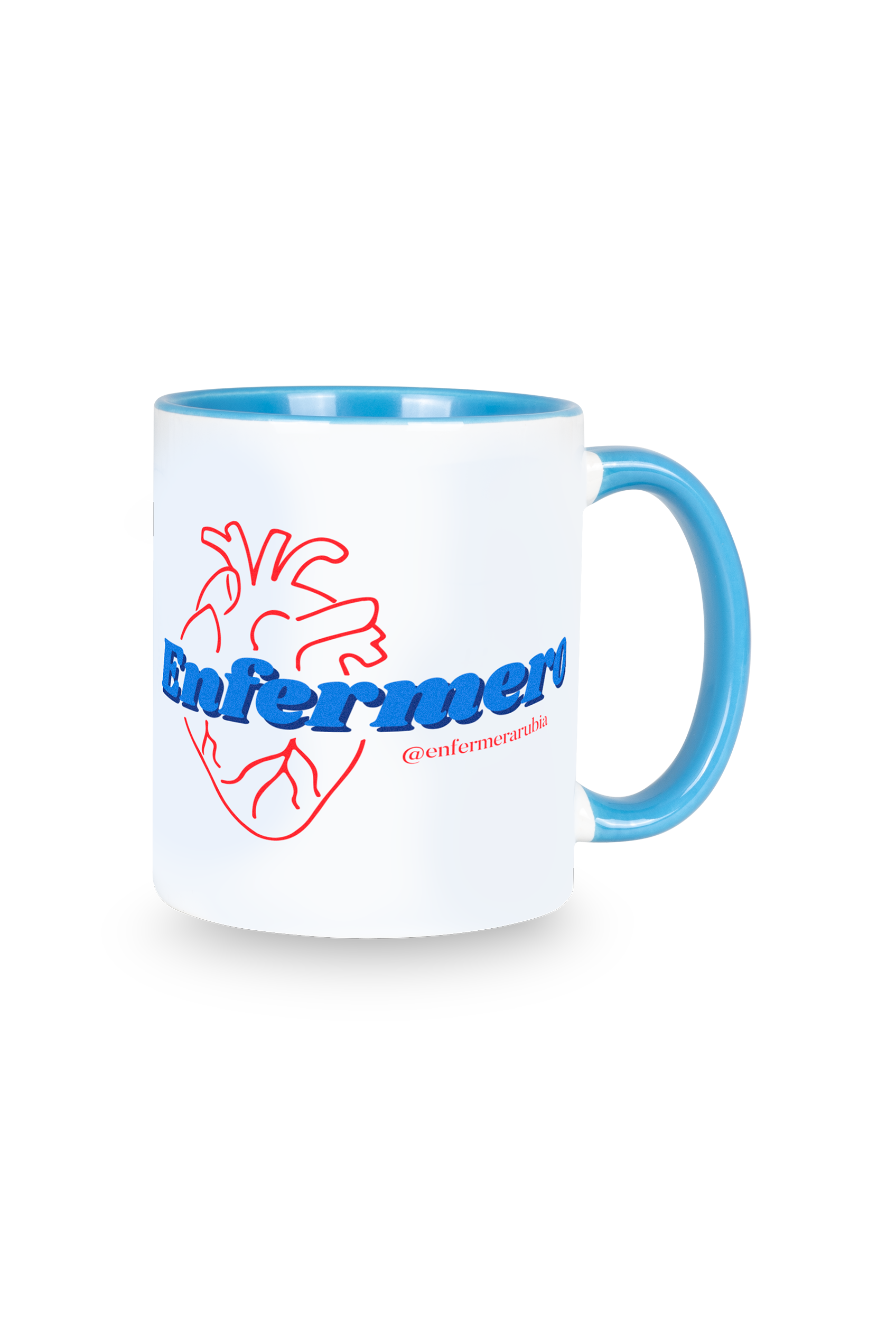 Enfermania Regalos tasse céramique bleu clair enfermerarubia 350 ml